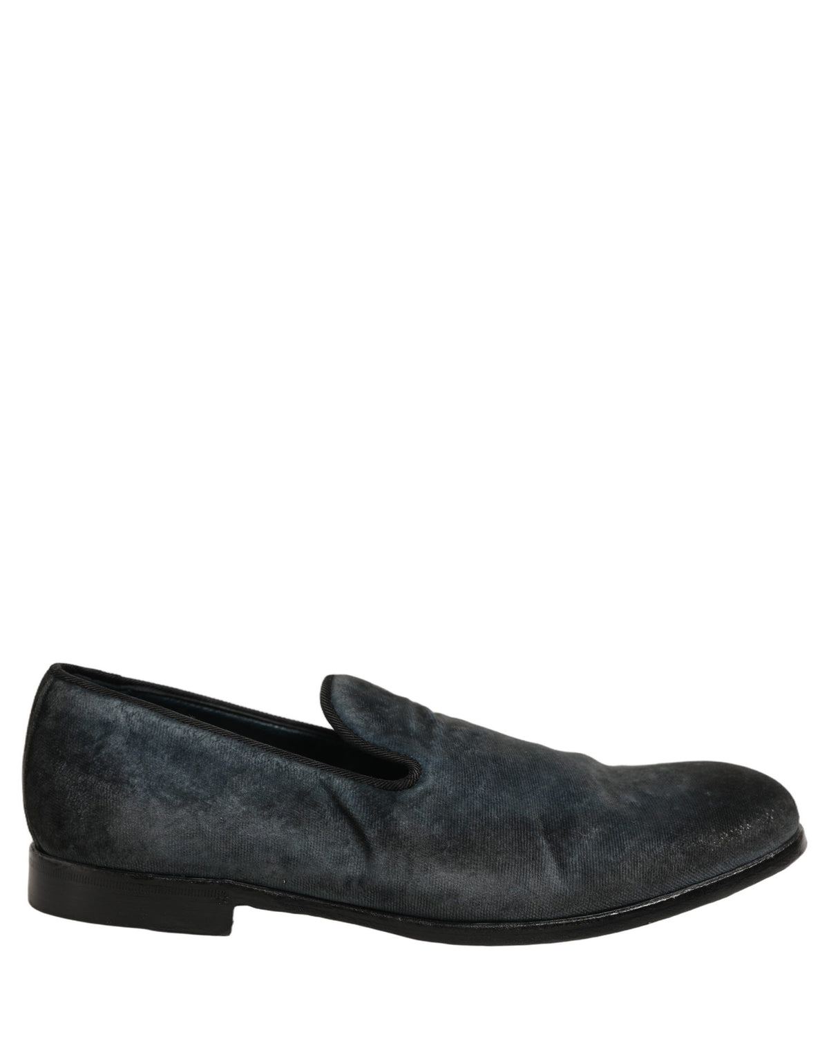 Dolce & Gabbana Blue Suede Slip On Men Slippers Loafers Men's Shoes