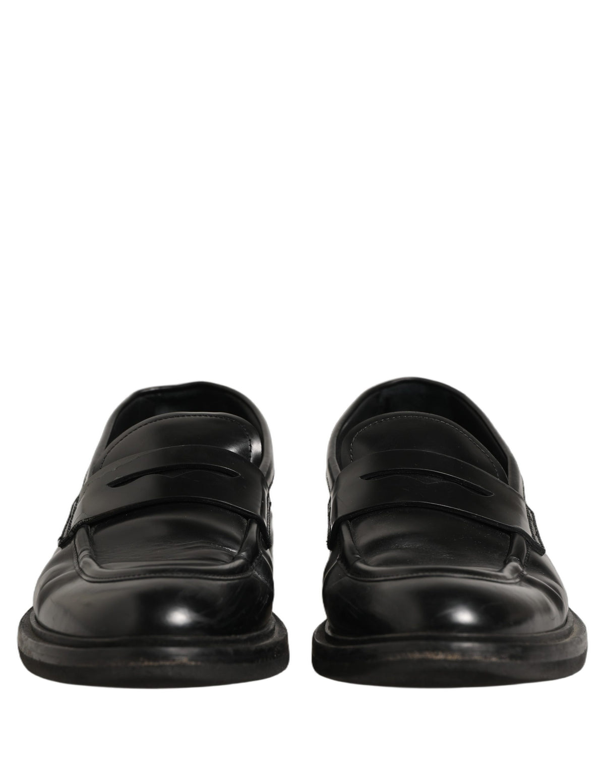 Dolce & Gabbana Black Brushed Calf Leather Loafers Men's Shoes (Pre-Owned)