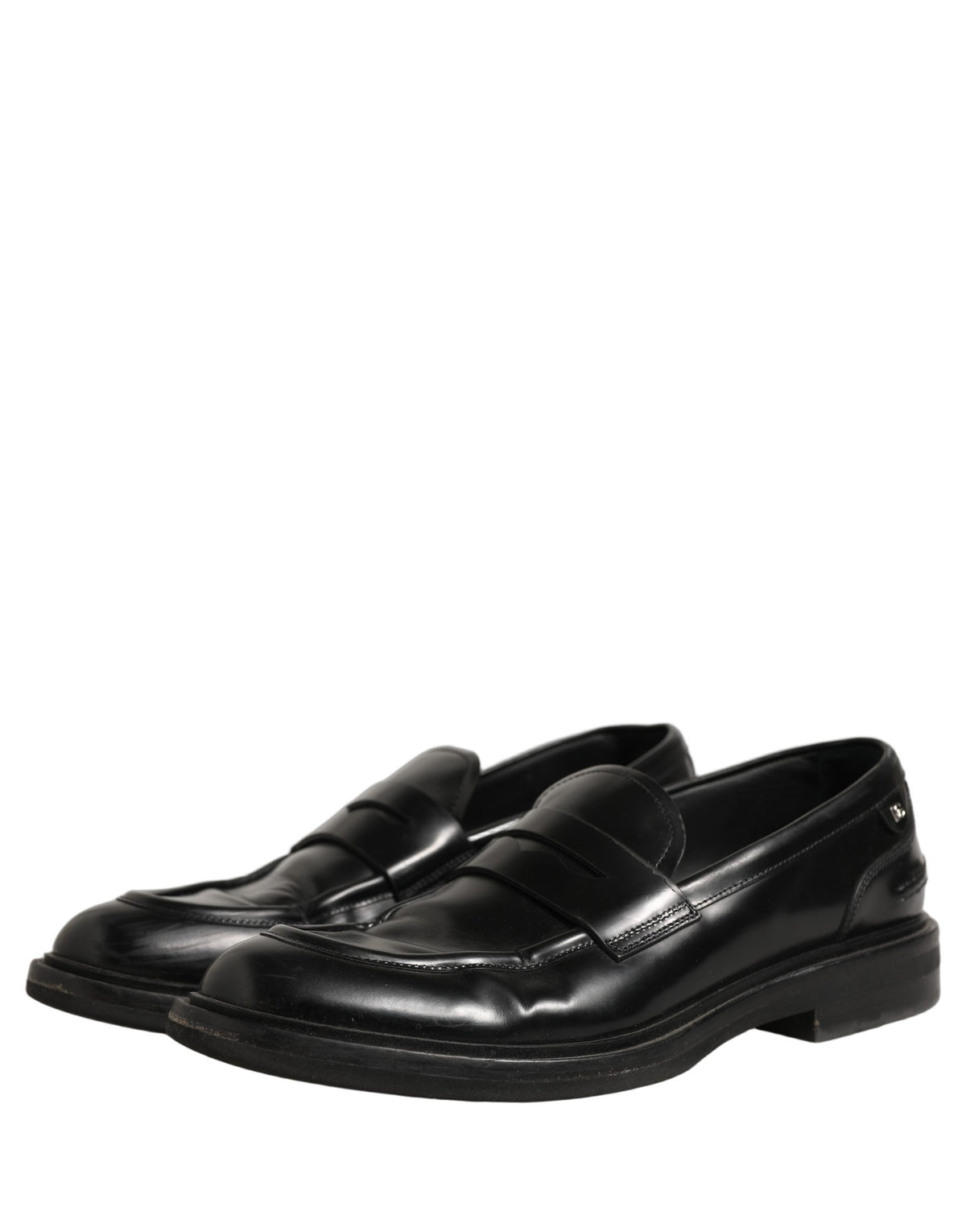 Dolce & Gabbana Black Brushed Calf Leather Loafers Men's Shoes (Pre-Owned)