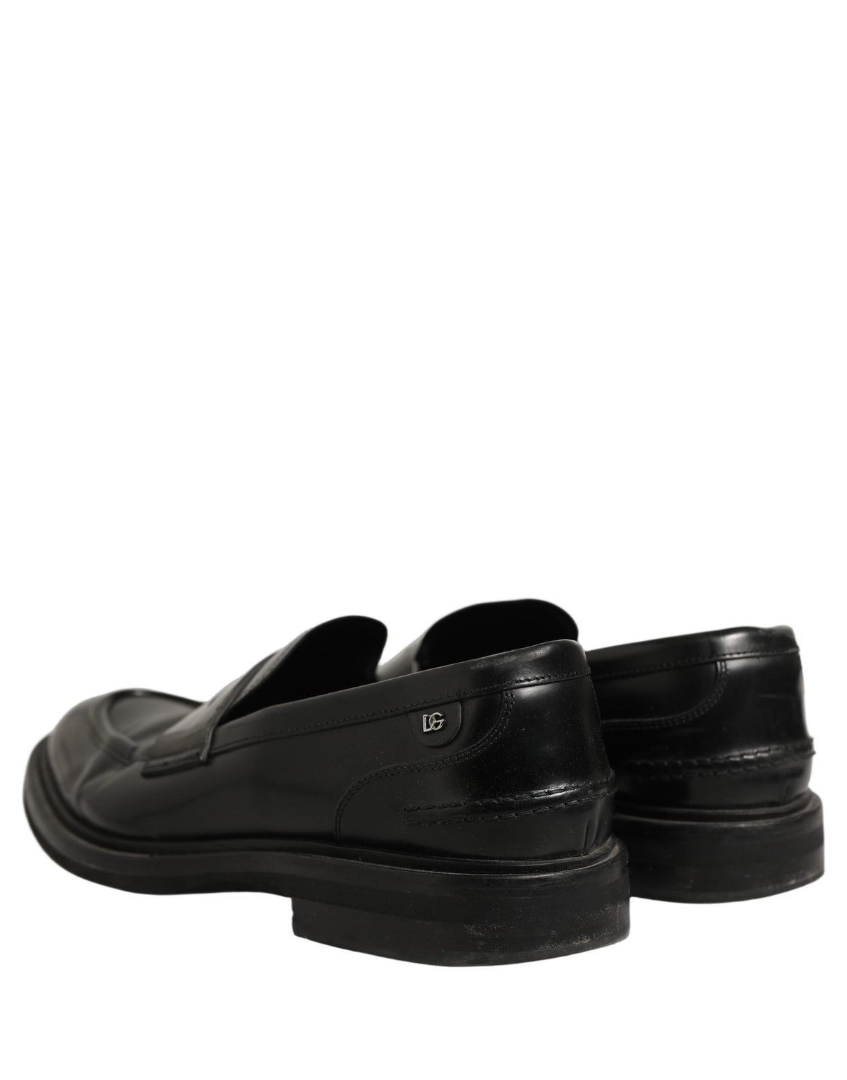 Dolce & Gabbana Black Brushed Calf Leather Loafers Men's Shoes (Pre-Owned)
