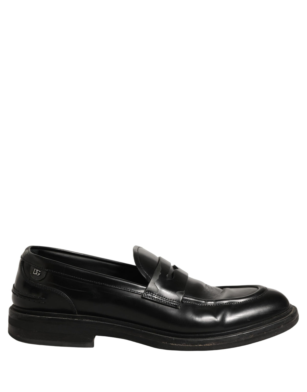 Dolce & Gabbana Black Brushed Calf Leather Loafers Men's Shoes (Pre-Owned)
