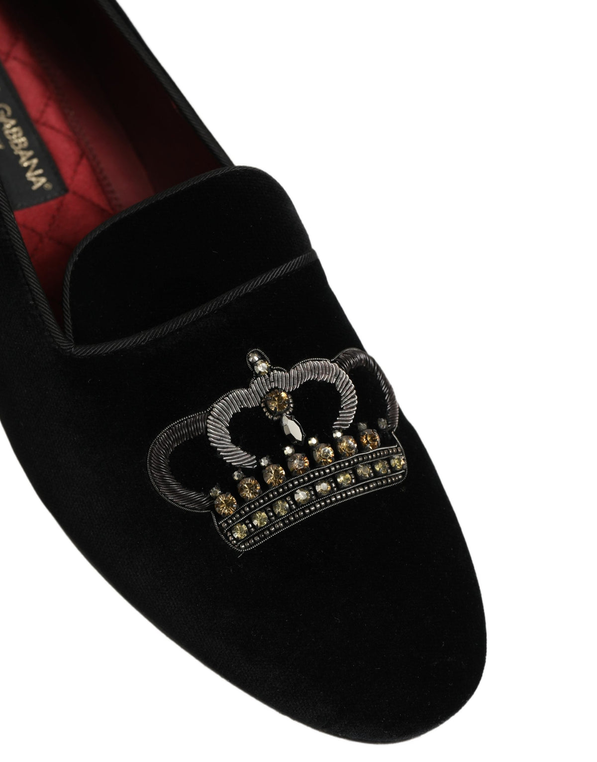 Dolce & Gabbana Black Crown Embellished Men Loafers Men's Shoes (Pre-Owned)