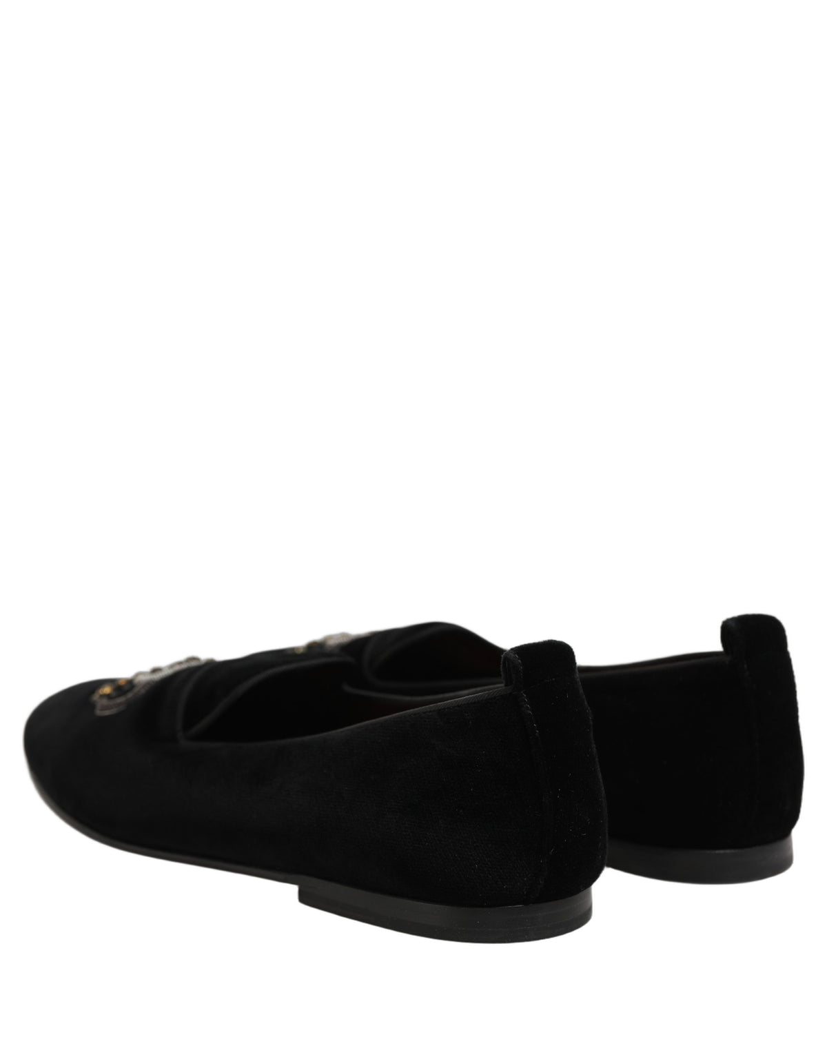 Dolce & Gabbana Black Crown Embellished Men Loafers Men's Shoes (Pre-Owned)