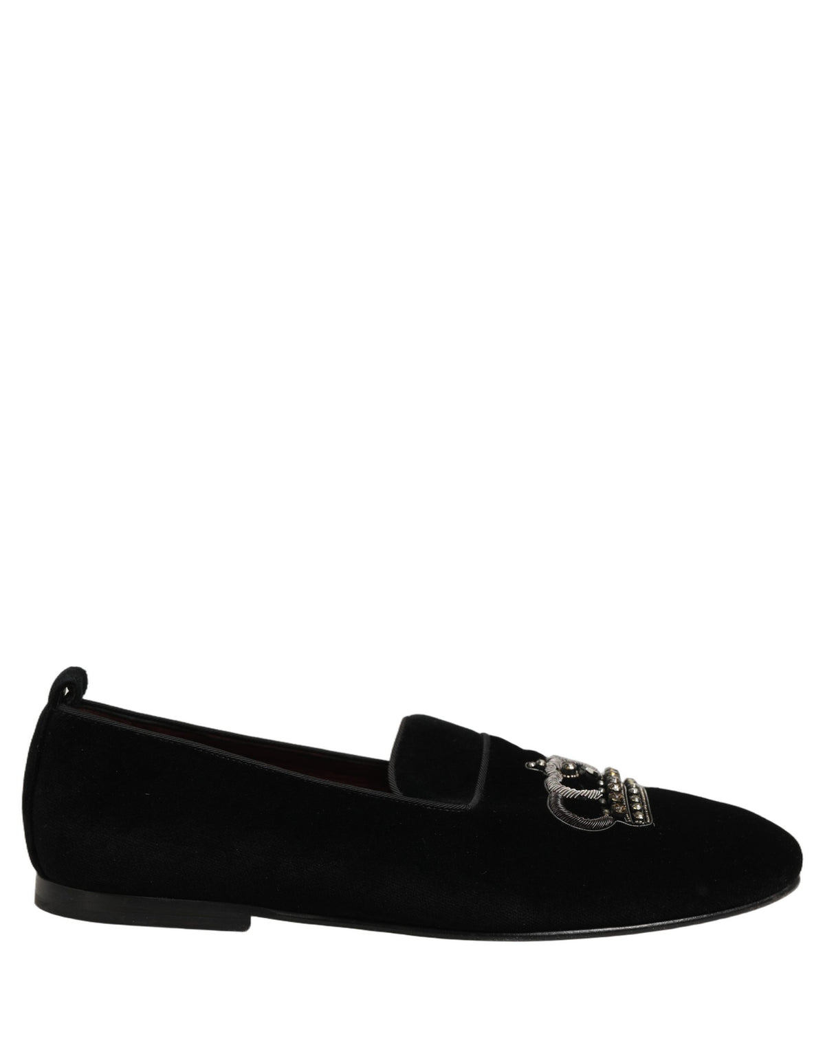 Dolce & Gabbana Black Crown Embellished Men Loafers Men's Shoes (Pre-Owned)