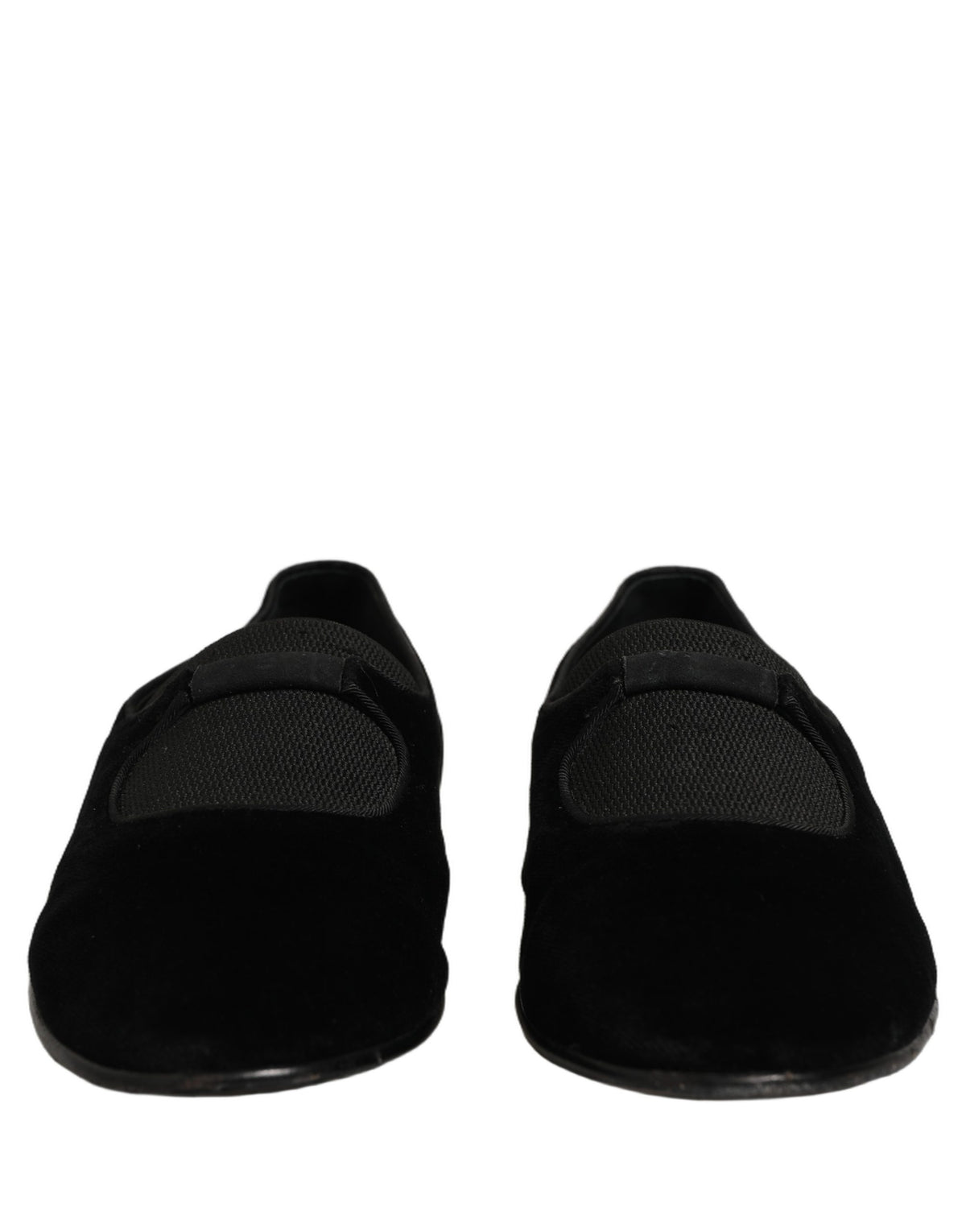Dolce & Gabbana Black Velvet Slip On Slippers Loafers Men's Shoes (Pre-Owned)