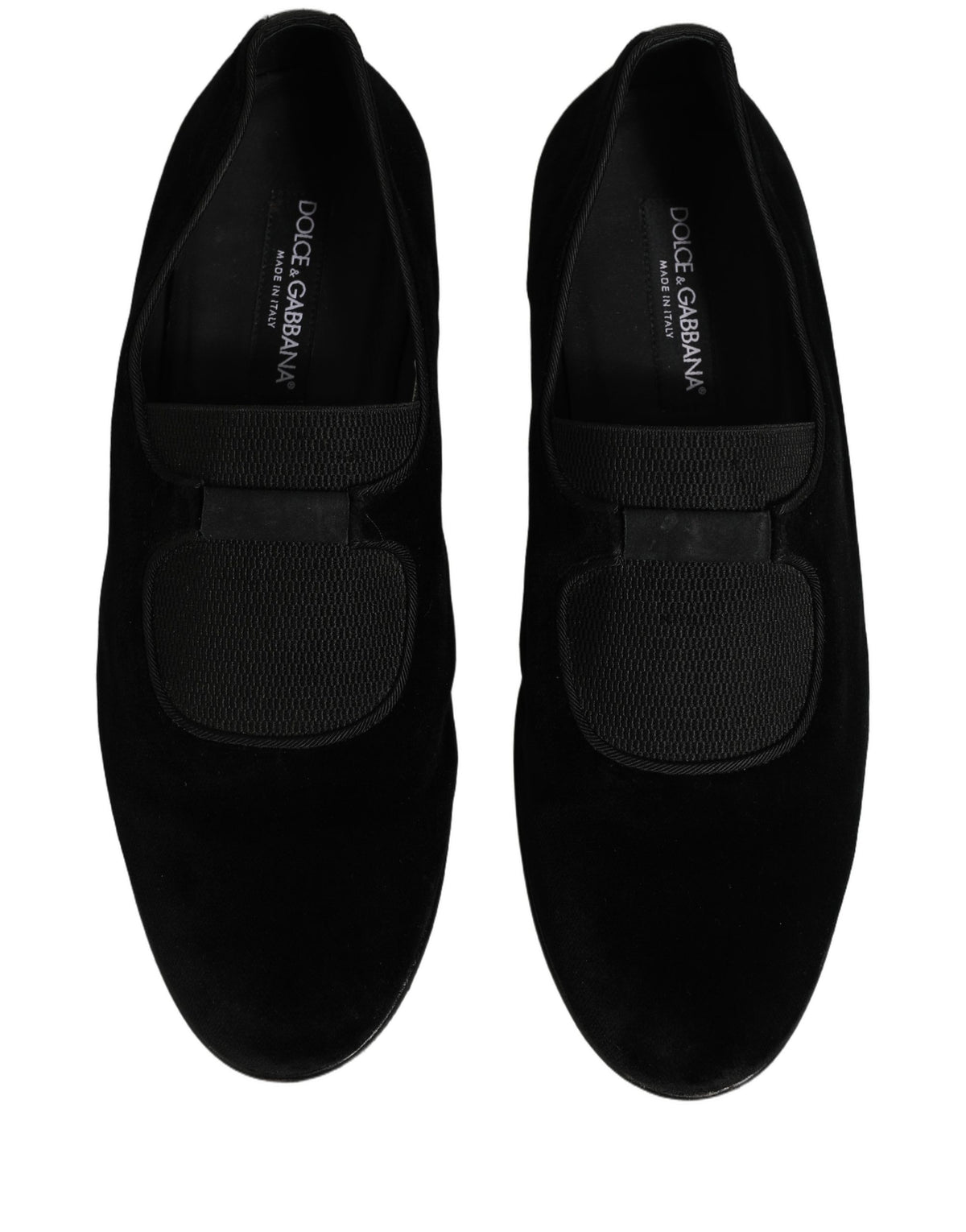 Dolce & Gabbana Black Velvet Slip On Slippers Loafers Men's Shoes (Pre-Owned)