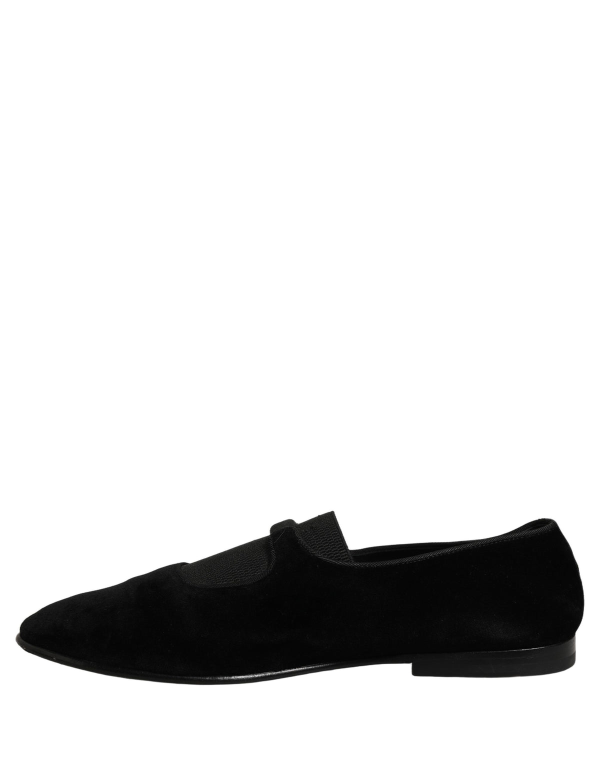 Dolce & Gabbana Black Velvet Slip On Slippers Loafers Men's Shoes (Pre-Owned)