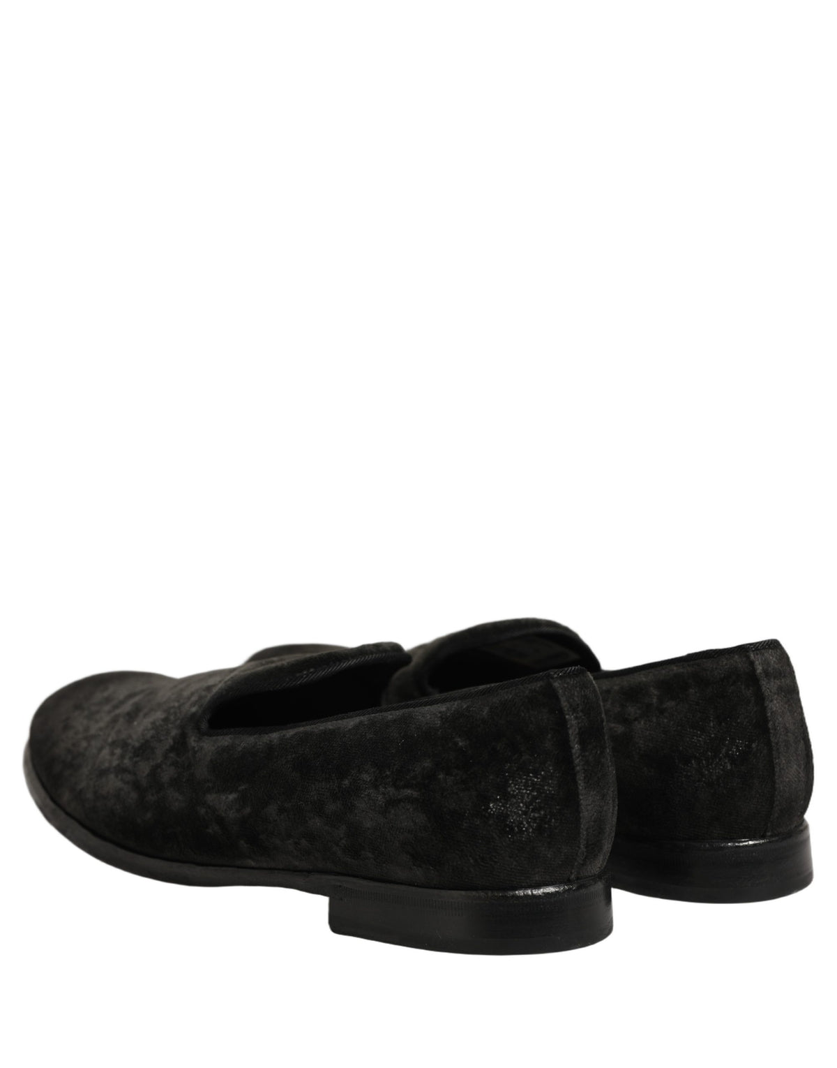 Dolce & Gabbana Black Suede Slip On Men Slippers Loafers Men's Shoes