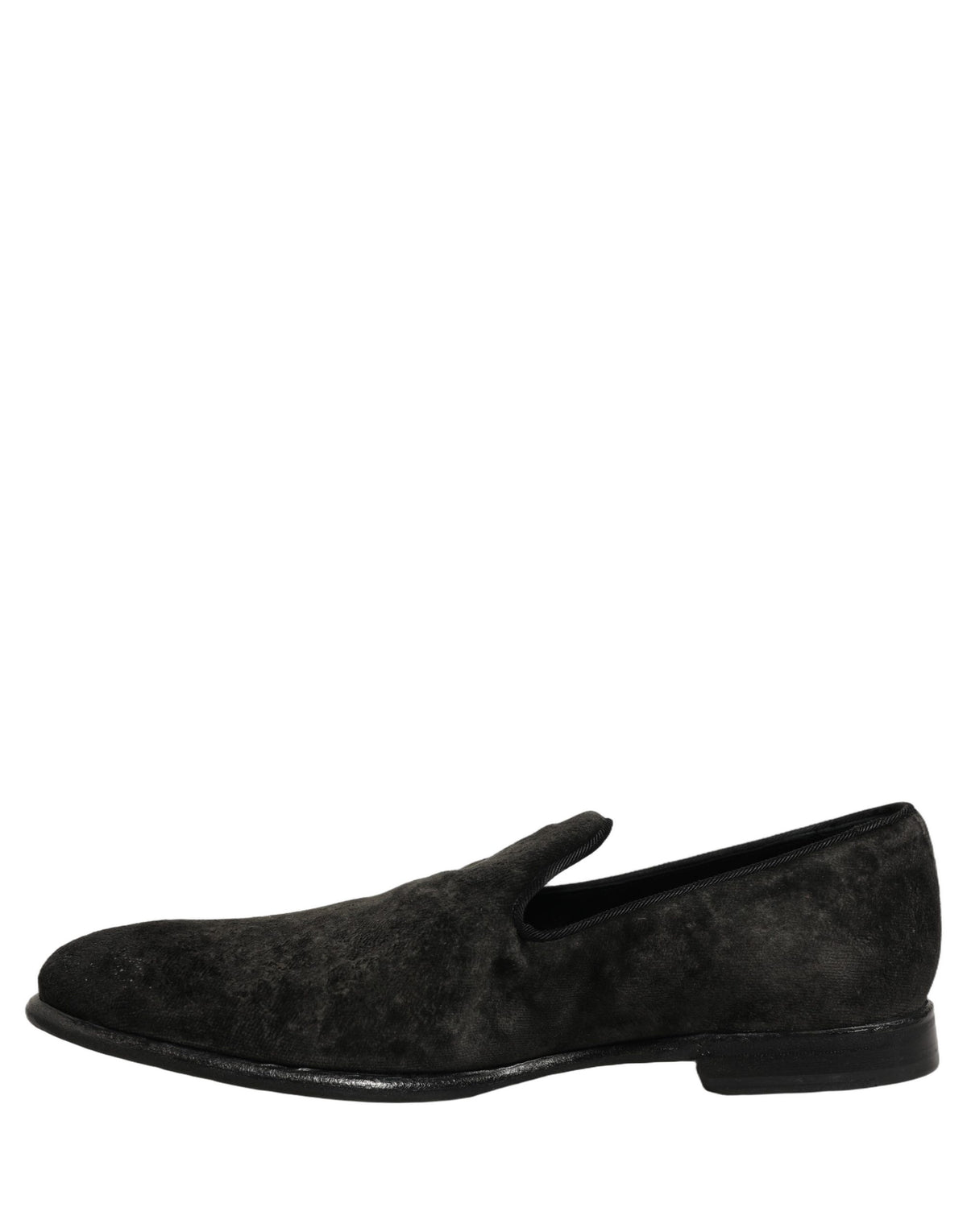 Dolce & Gabbana Black Suede Slip On Men Slippers Loafers Men's Shoes