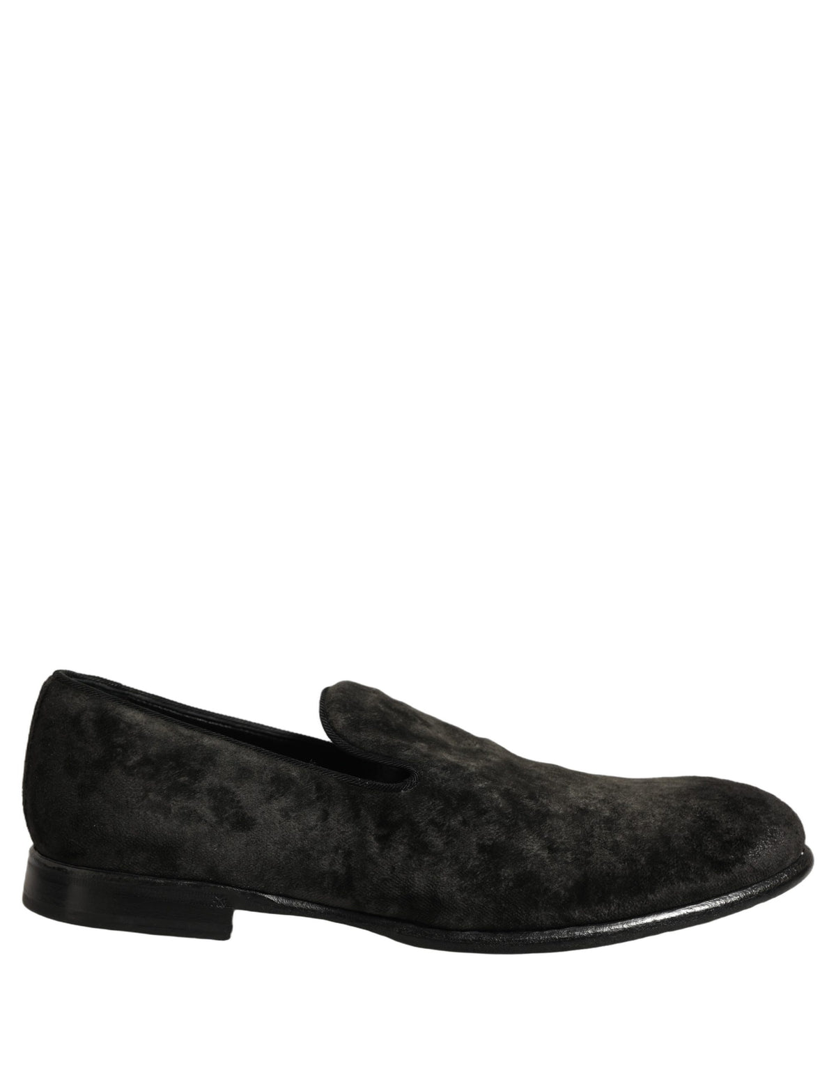 Dolce & Gabbana Black Suede Slip On Men Slippers Loafers Men's Shoes
