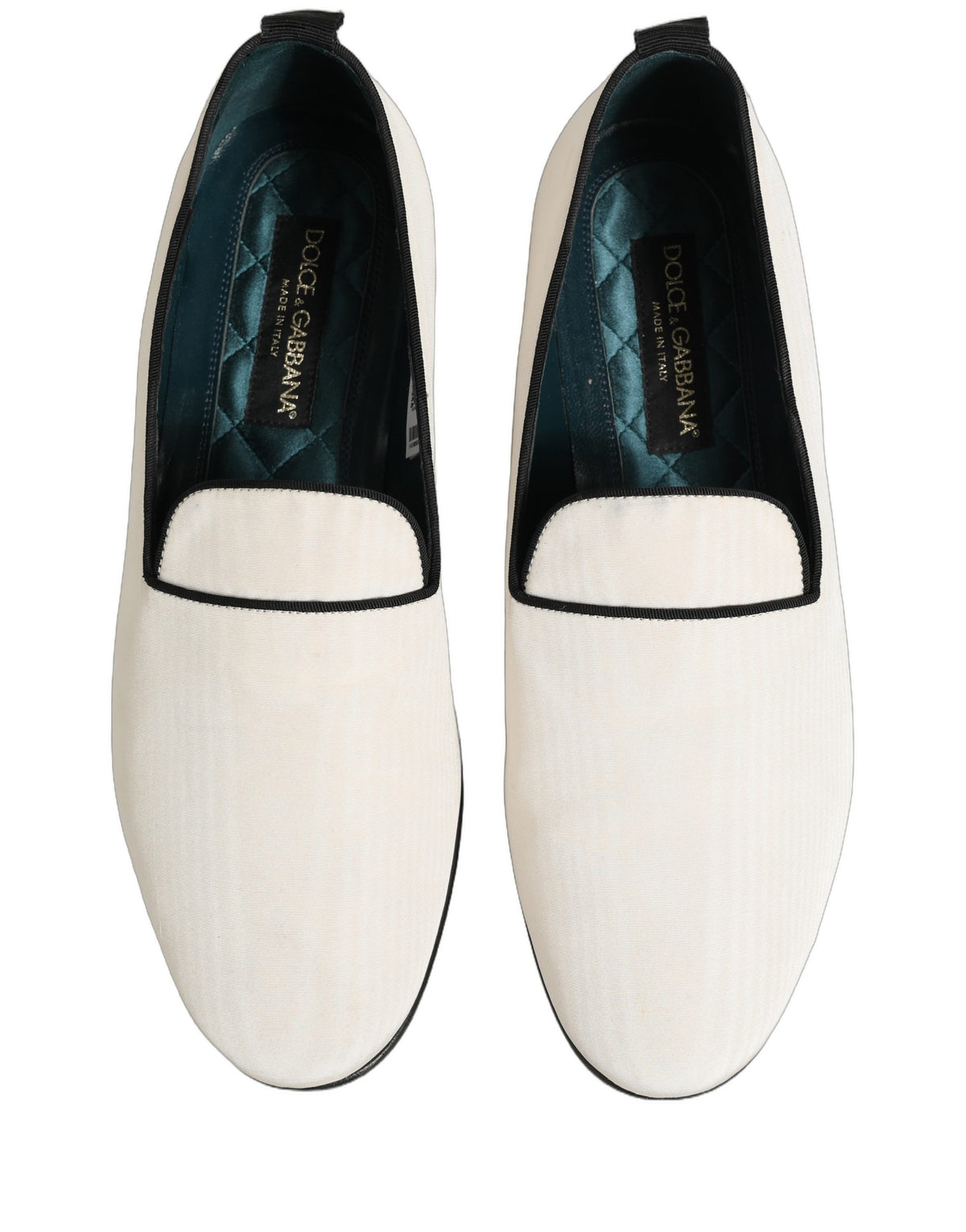 Dolce & Gabbana White Velvet Slip On Men Flats Loafers Men's Shoes (Pre-Owned)