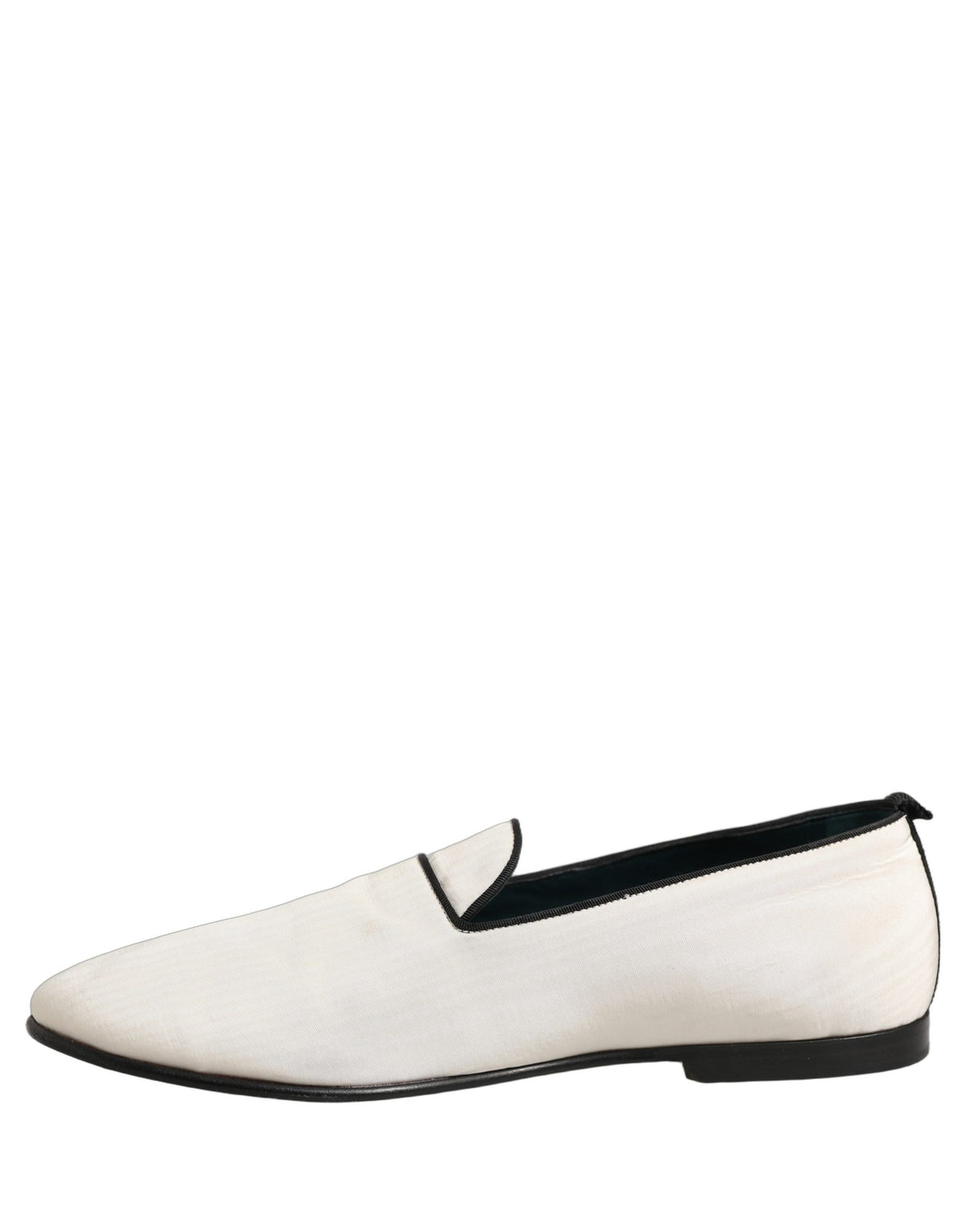 Dolce & Gabbana White Velvet Slip On Men Flats Loafers Men's Shoes (Pre-Owned)