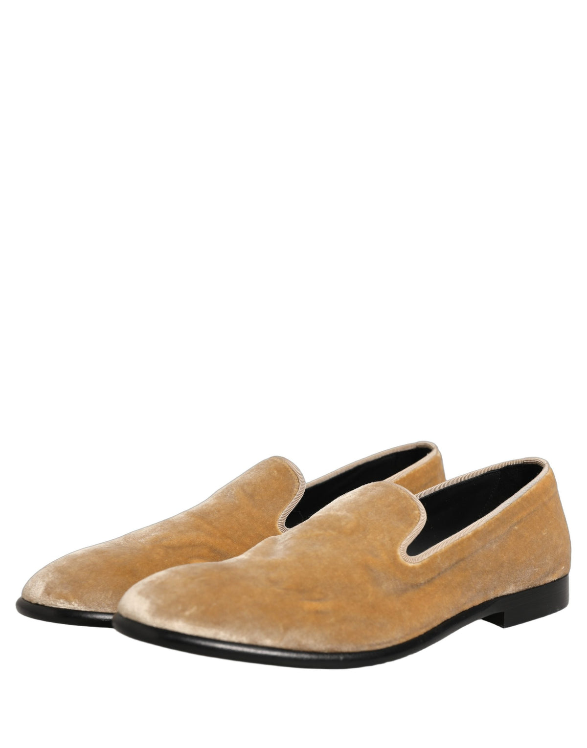 Dolce & Gabbana Beige Suede Slip On Slippers Loafers Men's Shoes
