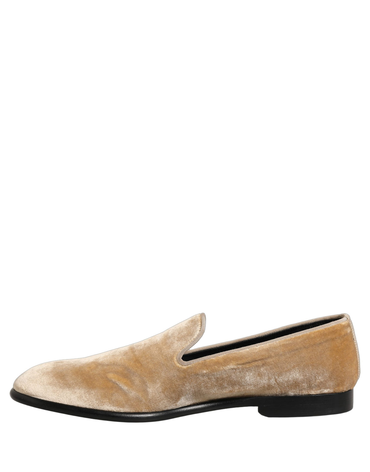 Dolce & Gabbana Beige Suede Slip On Slippers Loafers Men's Shoes