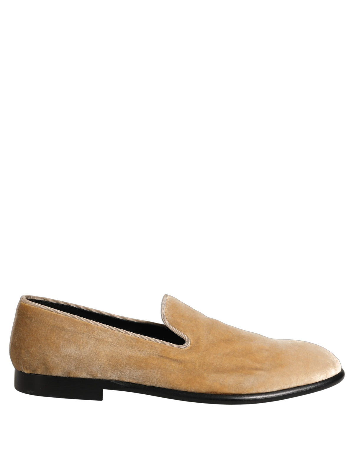 Dolce & Gabbana Beige Suede Slip On Slippers Loafers Men's Shoes