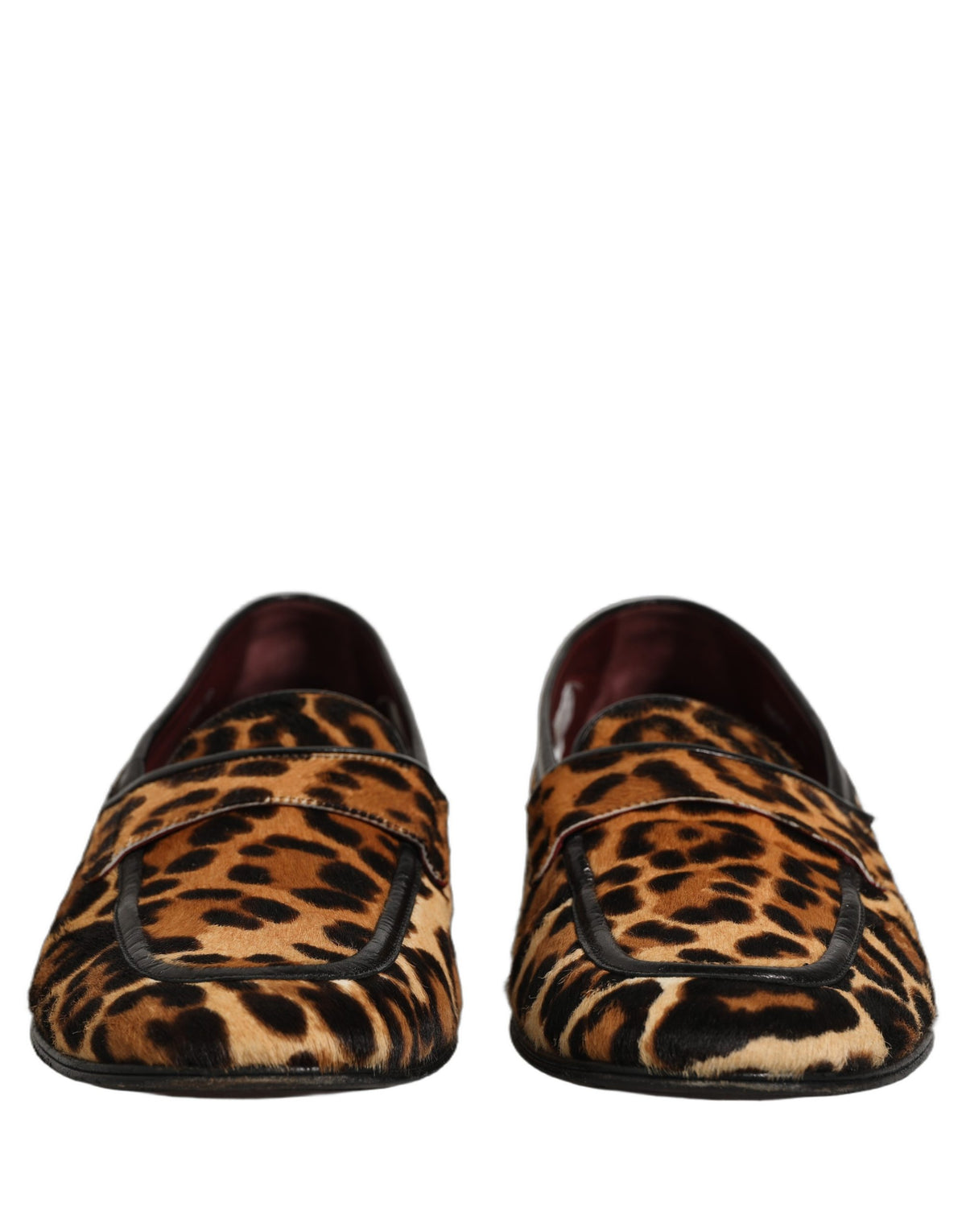 Dolce & Gabbana Brown Leopard Calf Hair Flats Loafers Men's Shoes (Pre-Owned)