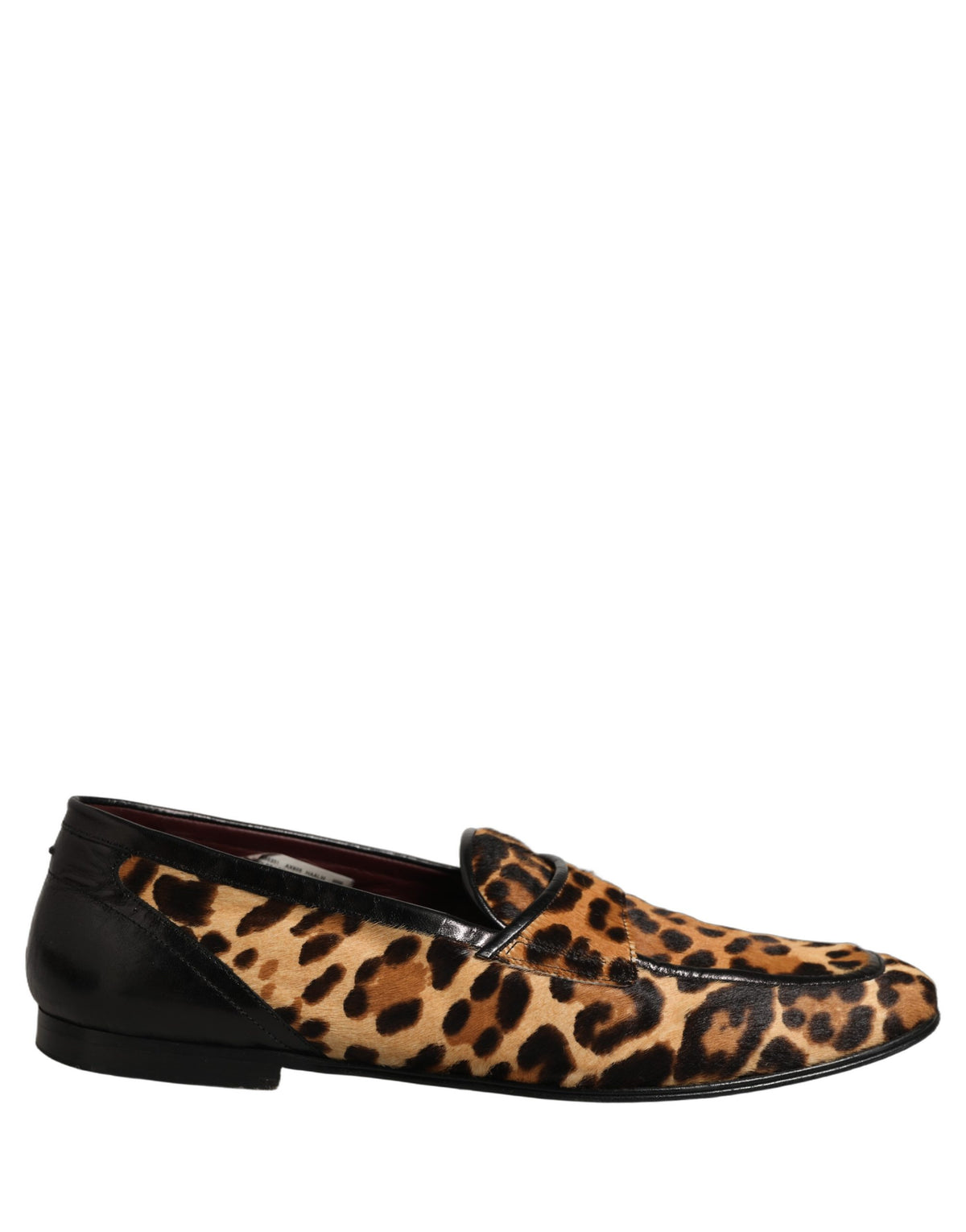 Dolce & Gabbana Brown Leopard Calf Hair Flats Loafers Men's Shoes (Pre-Owned)