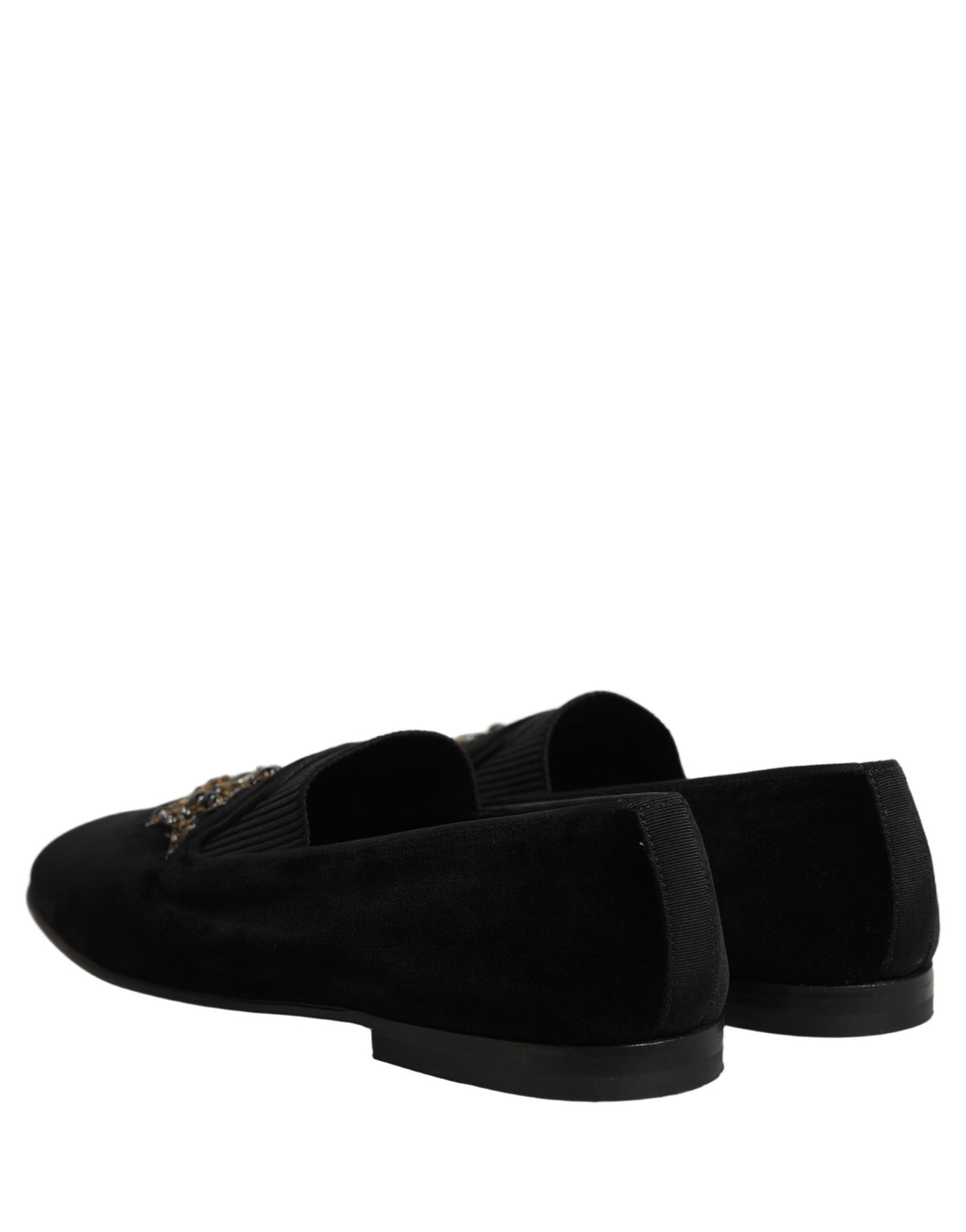Dolce & Gabbana Black Crown Embellished Men Loafers Men's Shoes (Pre-Owned)