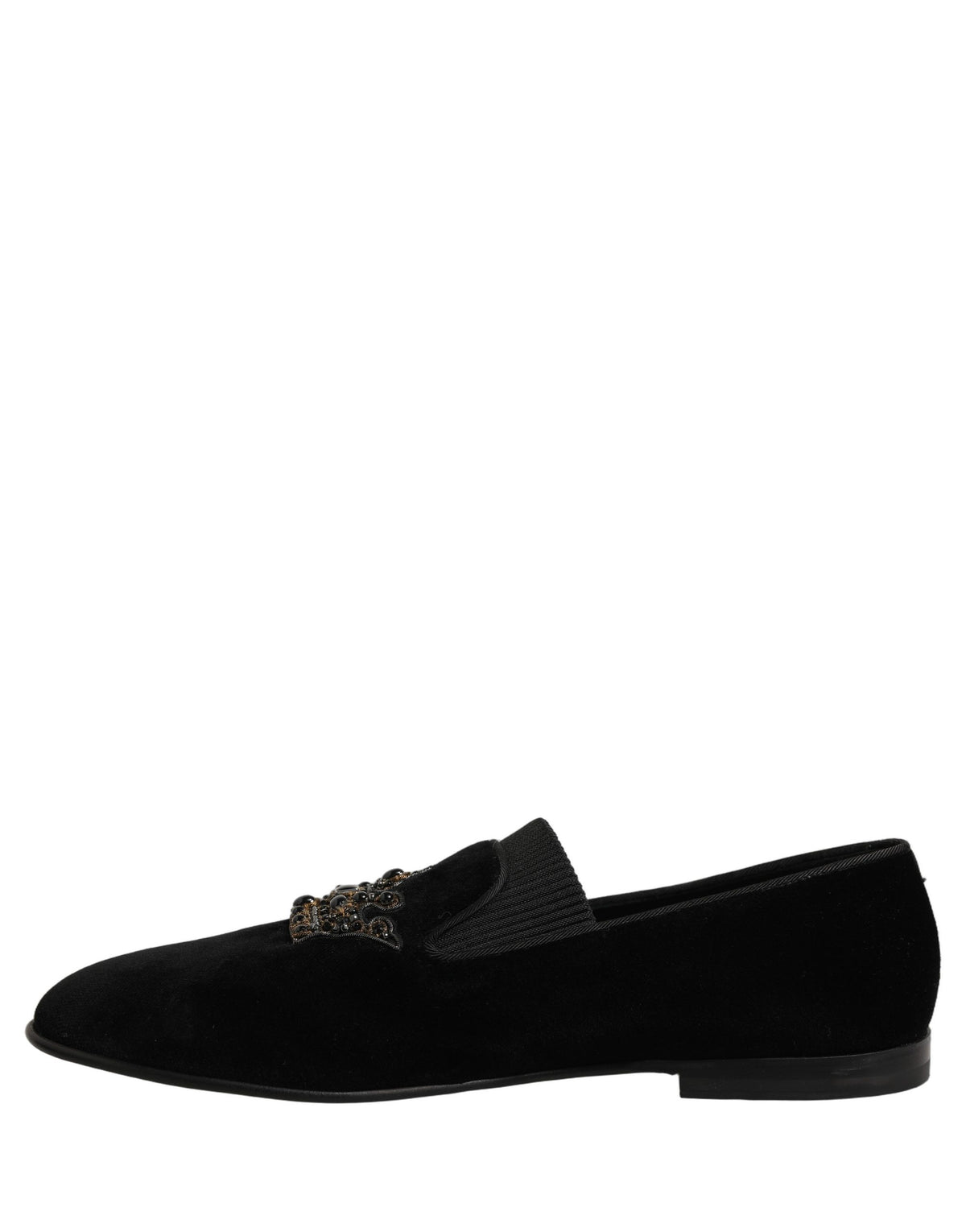 Dolce & Gabbana Black Crown Embellished Men Loafers Men's Shoes (Pre-Owned)