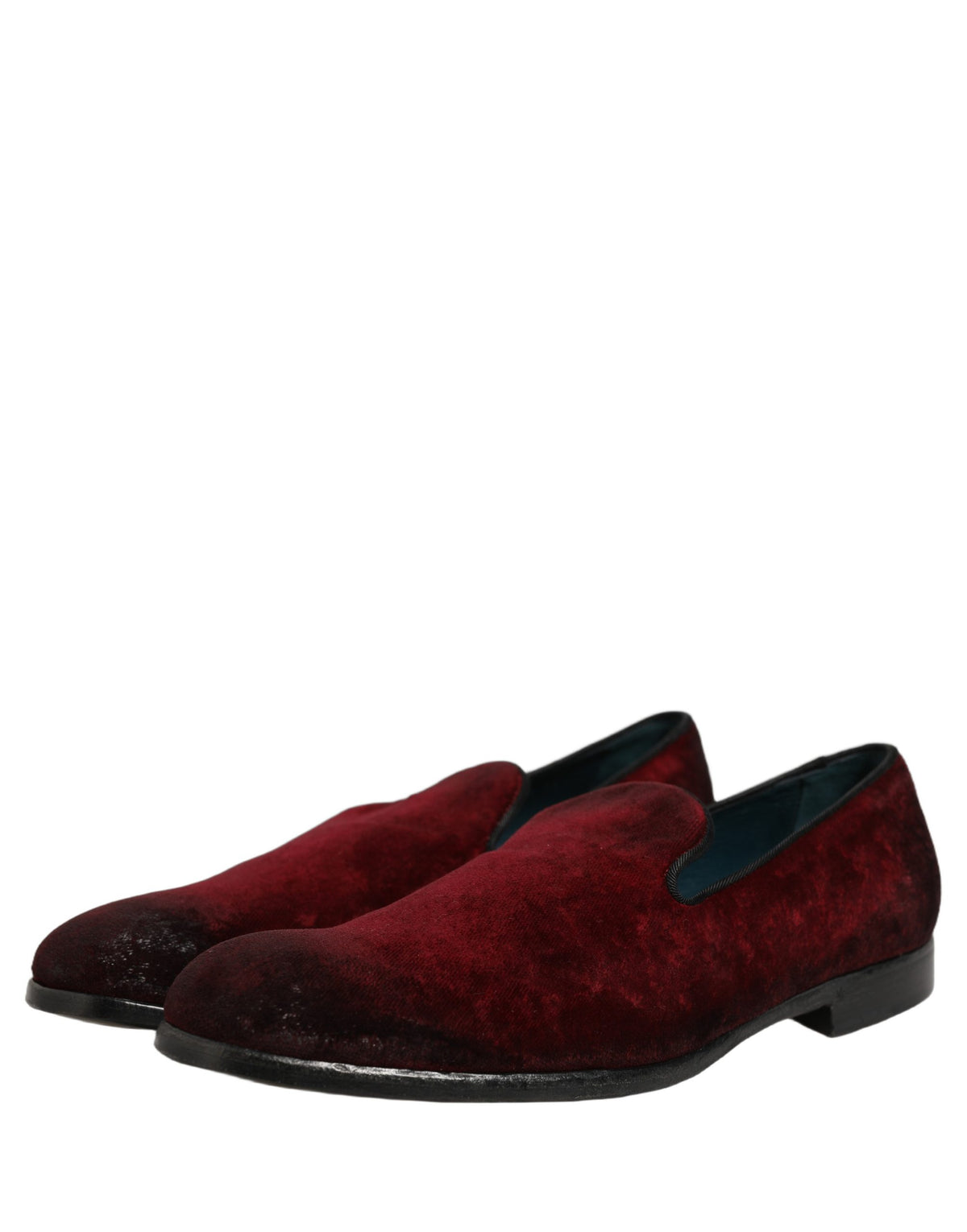 Dolce & Gabbana Maroon Suede Slip On Slippers Loafers Men's Shoes