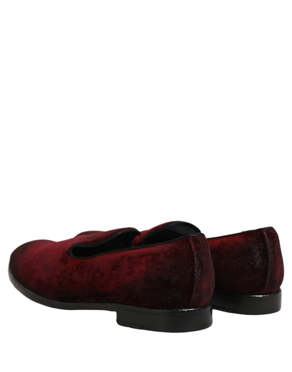 Dolce & Gabbana Maroon Suede Slip On Slippers Loafers Men's Shoes