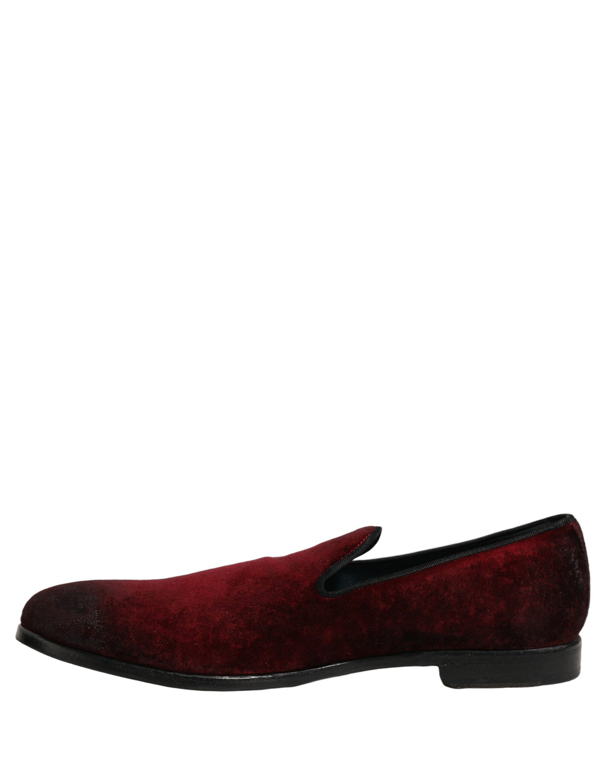 Dolce & Gabbana Maroon Suede Slip On Slippers Loafers Men's Shoes