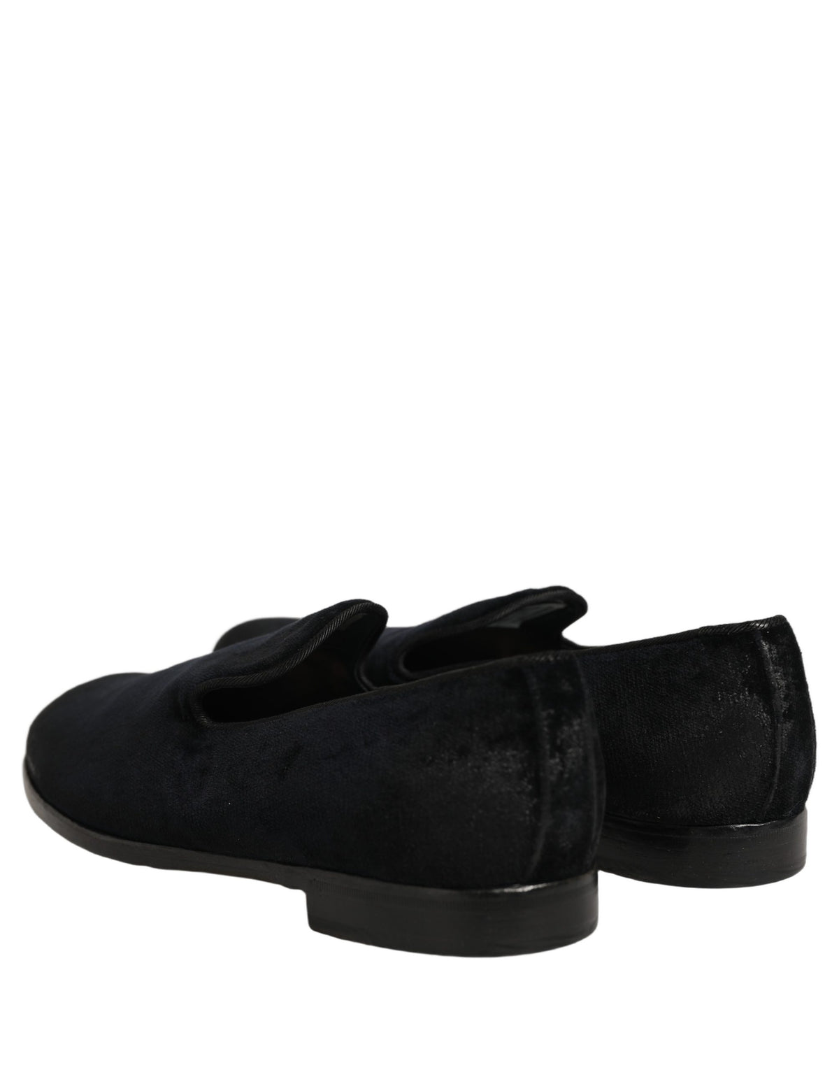 Dolce & Gabbana Black Suede Slip On Slippers Loafers Men's Shoes