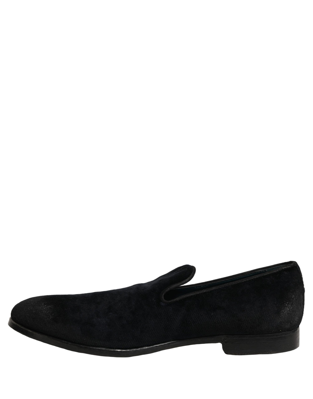 Dolce & Gabbana Black Suede Slip On Slippers Loafers Men's Shoes