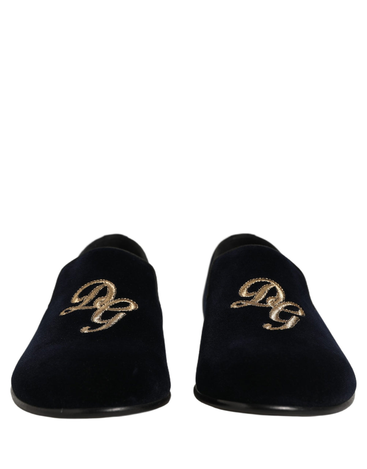 Dolce & Gabbana Black Suede DG Logo Slippers Men Loafers Men's Shoes