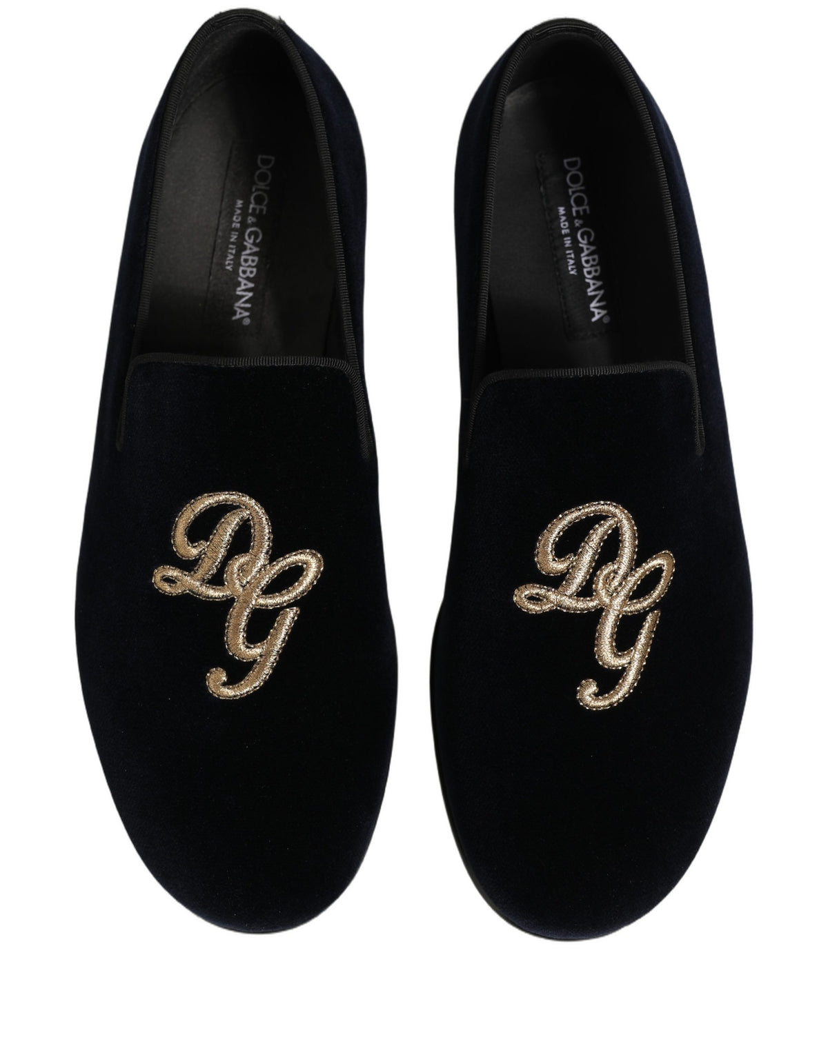 Dolce & Gabbana Black Suede DG Logo Slippers Men Loafers Men's Shoes