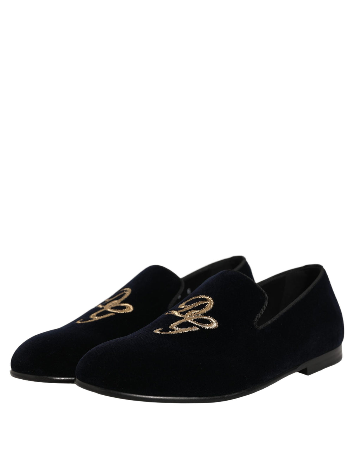 Dolce & Gabbana Black Suede DG Logo Slippers Men Loafers Men's Shoes