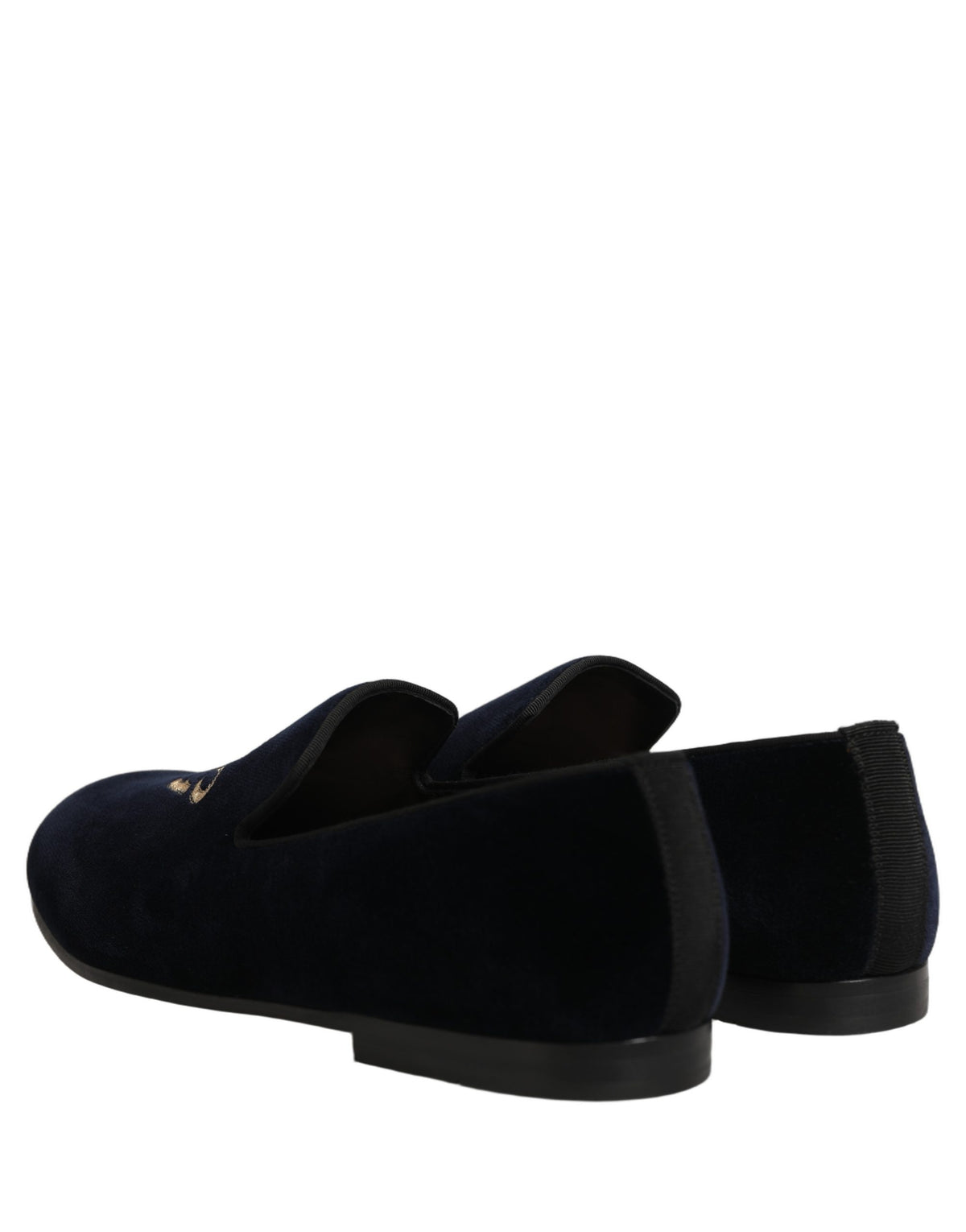 Dolce & Gabbana Black Suede DG Logo Slippers Men Loafers Men's Shoes