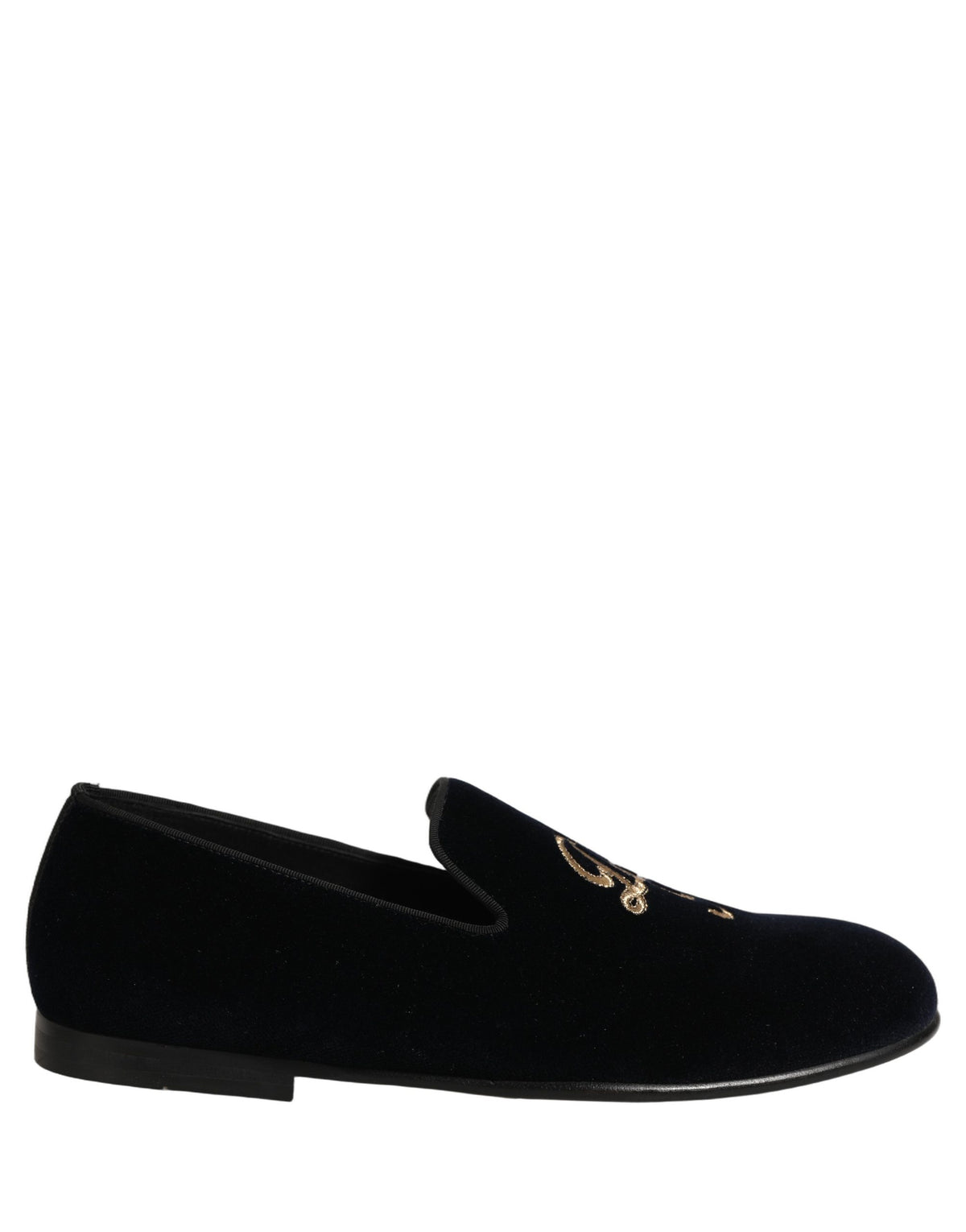 Dolce & Gabbana Black Suede DG Logo Slippers Men Loafers Men's Shoes