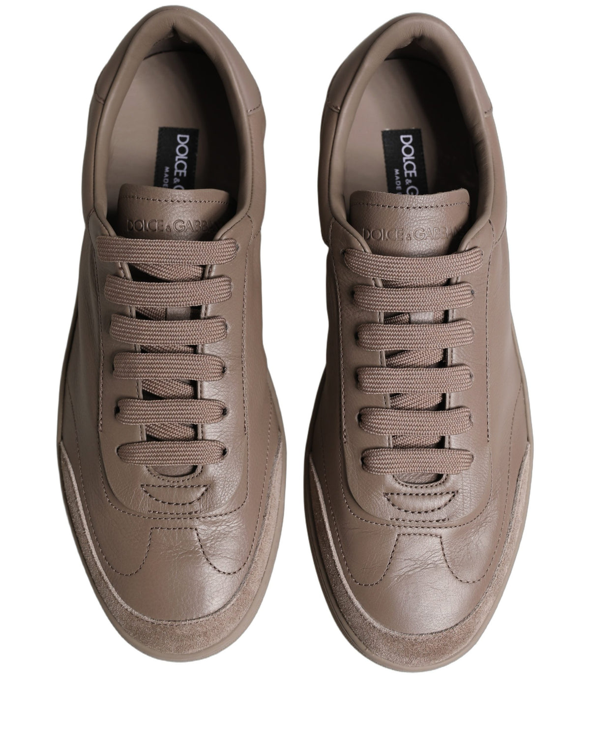 Dolce & Gabbana Taupe Saint Tropez Low Top Sneakers Men's Shoes