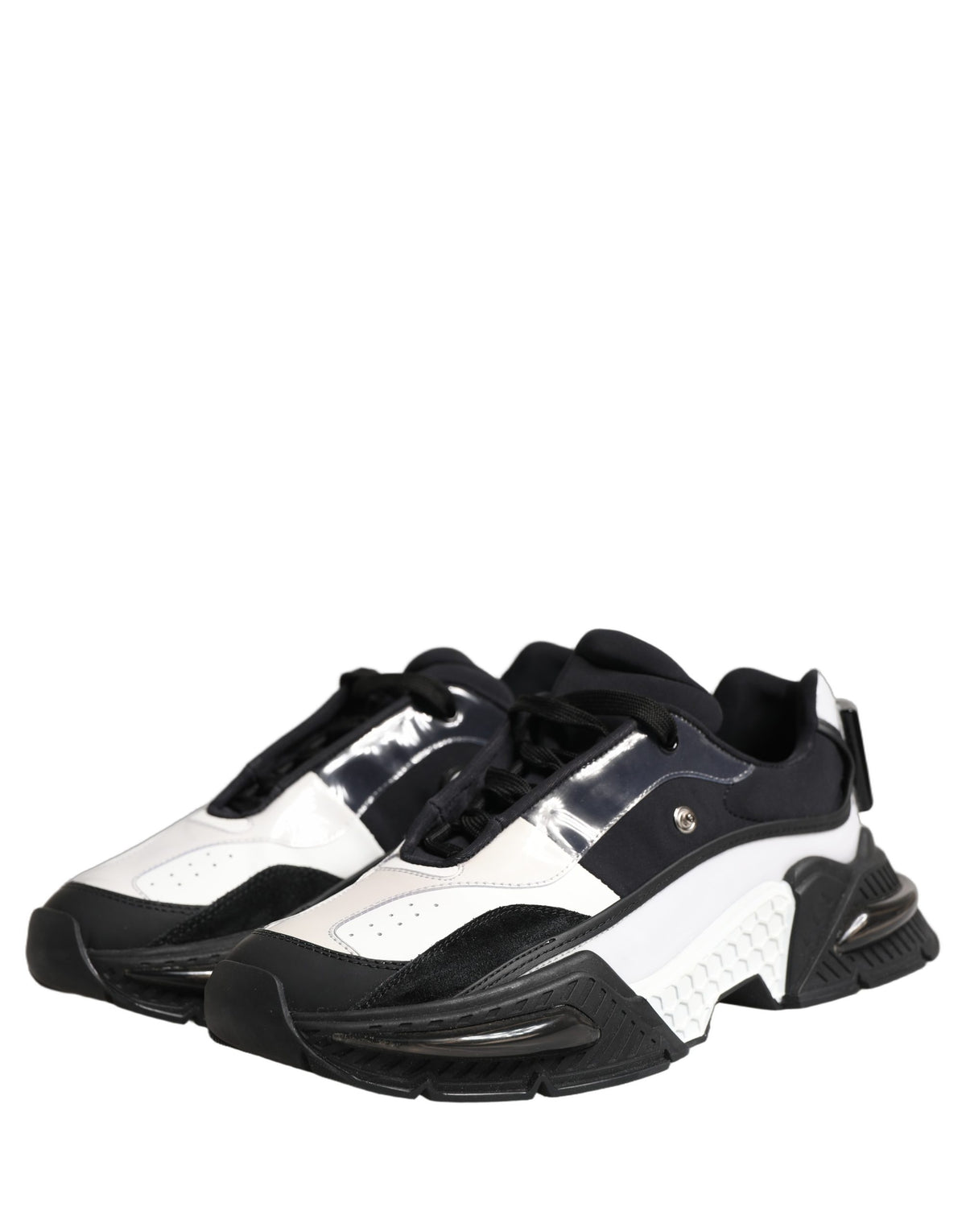 Dolce & Gabbana White Black Logo Airmaster Men Sneakers Men's Shoes