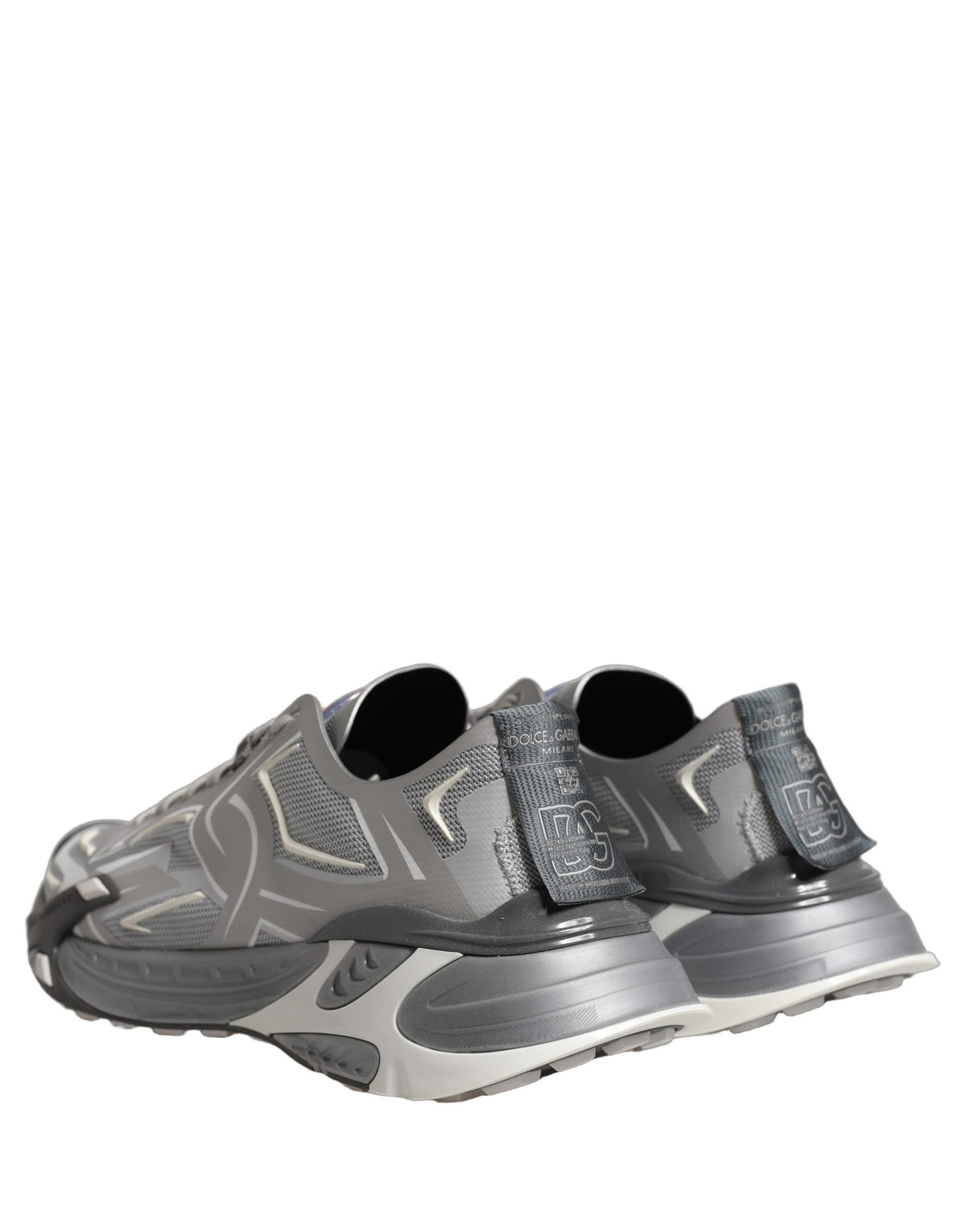 Dolce & Gabbana Gray Panelled Low Top Men Sneakers Men's Shoes (Pre-Owned)