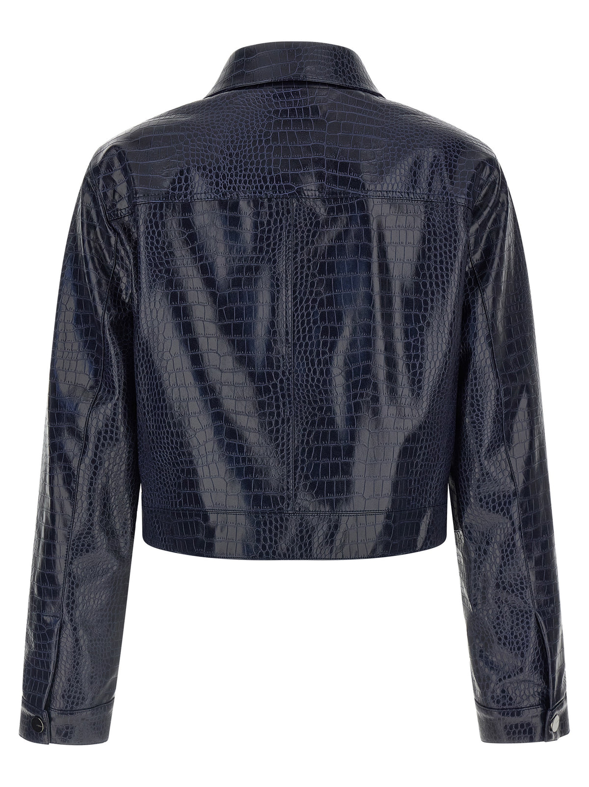 PINKO Blue Viscose Leather Women's Jacket