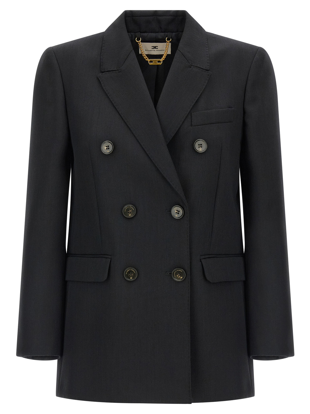 Elisabetta Franchi Black Virgin Wool Women's Blazer