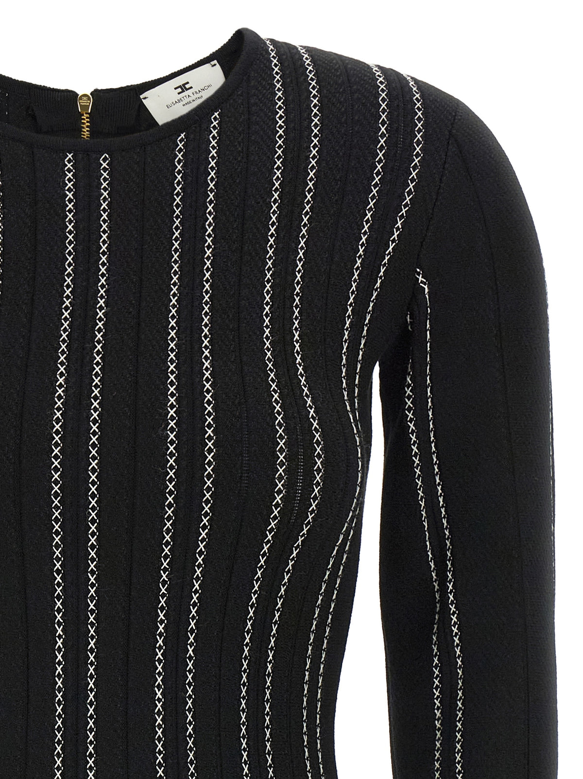 Elisabetta Franchi Black Viscose Short Women's Dress