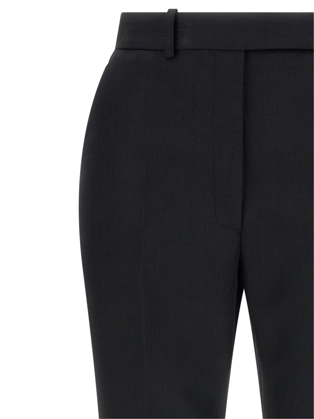 Elisabetta Franchi Black Virgin Wool Flared Women's Pants