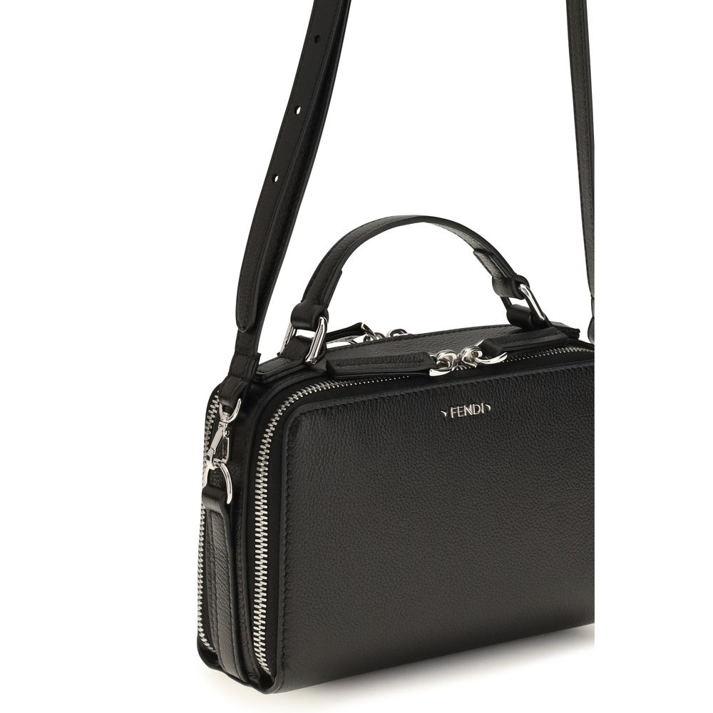Fendi Black Calf Leather Bos Taurus Shoulder Men's Bag