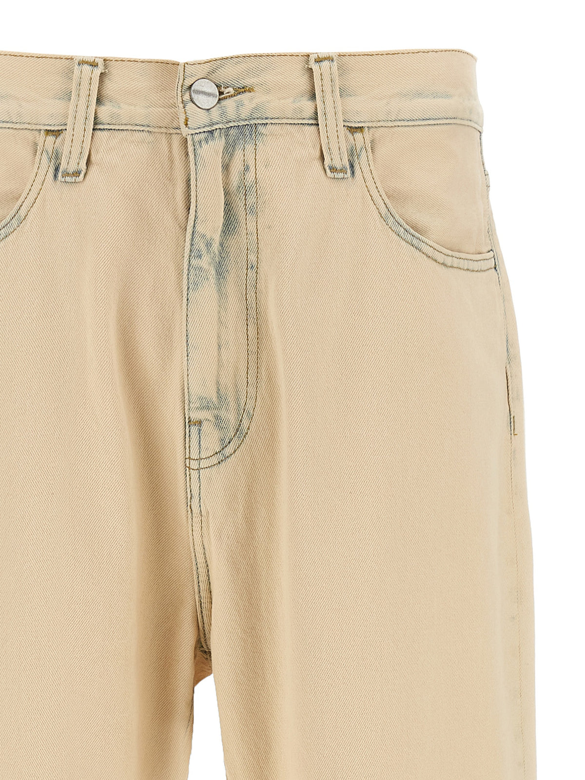 Carhartt Wip Beige Cotton Straight-Leg Men's Jeans