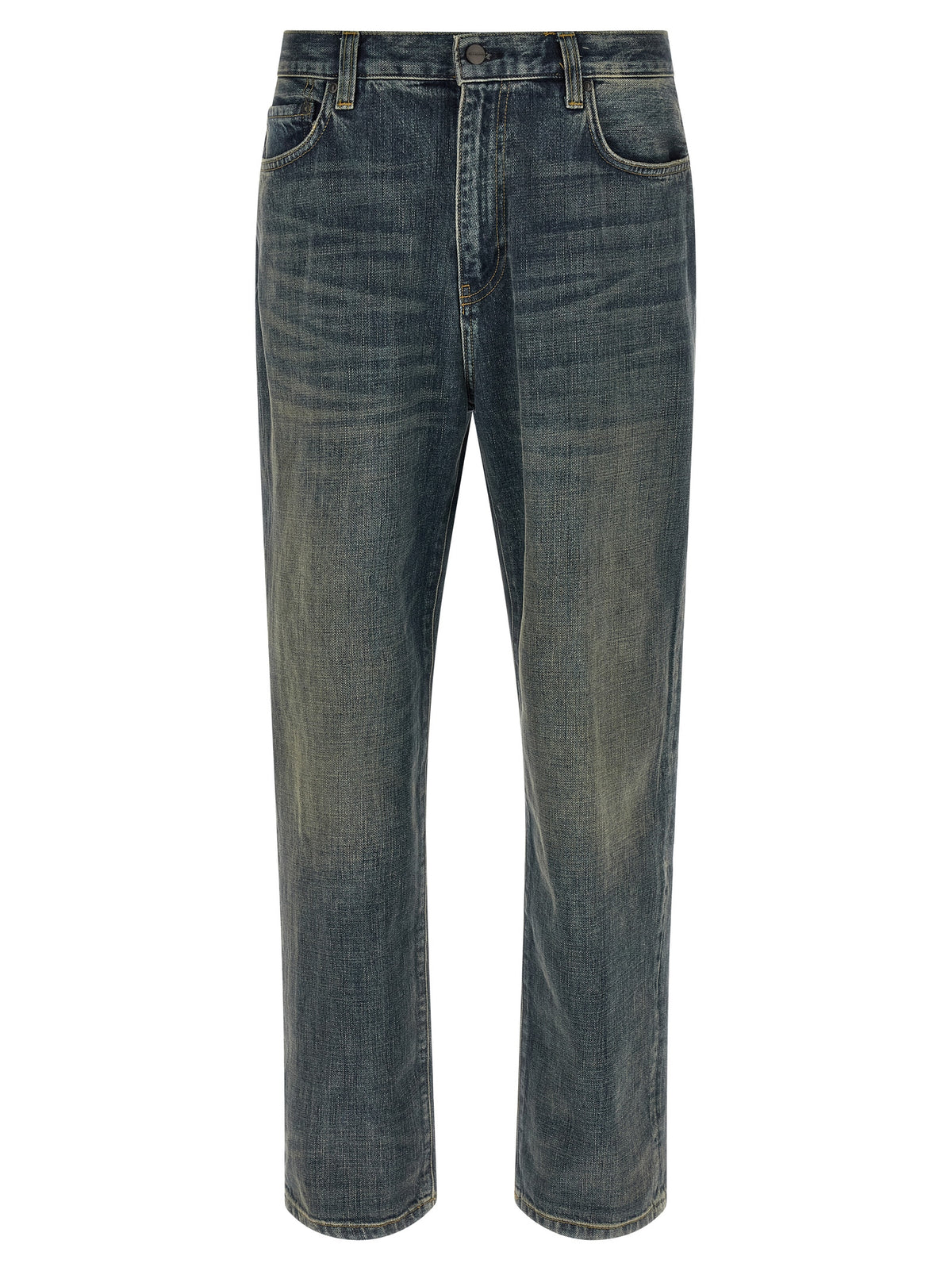 Carhartt Wip Gray Cotton Straight-Leg Men's Jeans