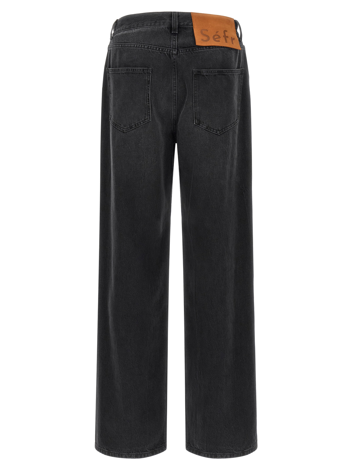 SÉFR Black Cotton Relaxed Fit Men's Jeans