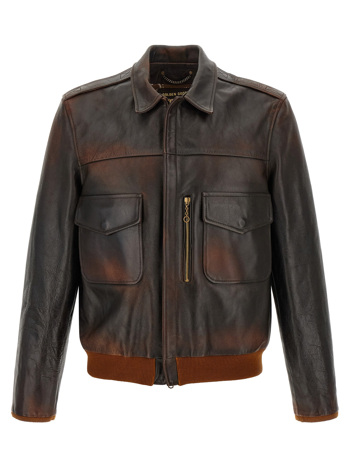 Golden Goose Brown Cowhide Leather Men's Jacket