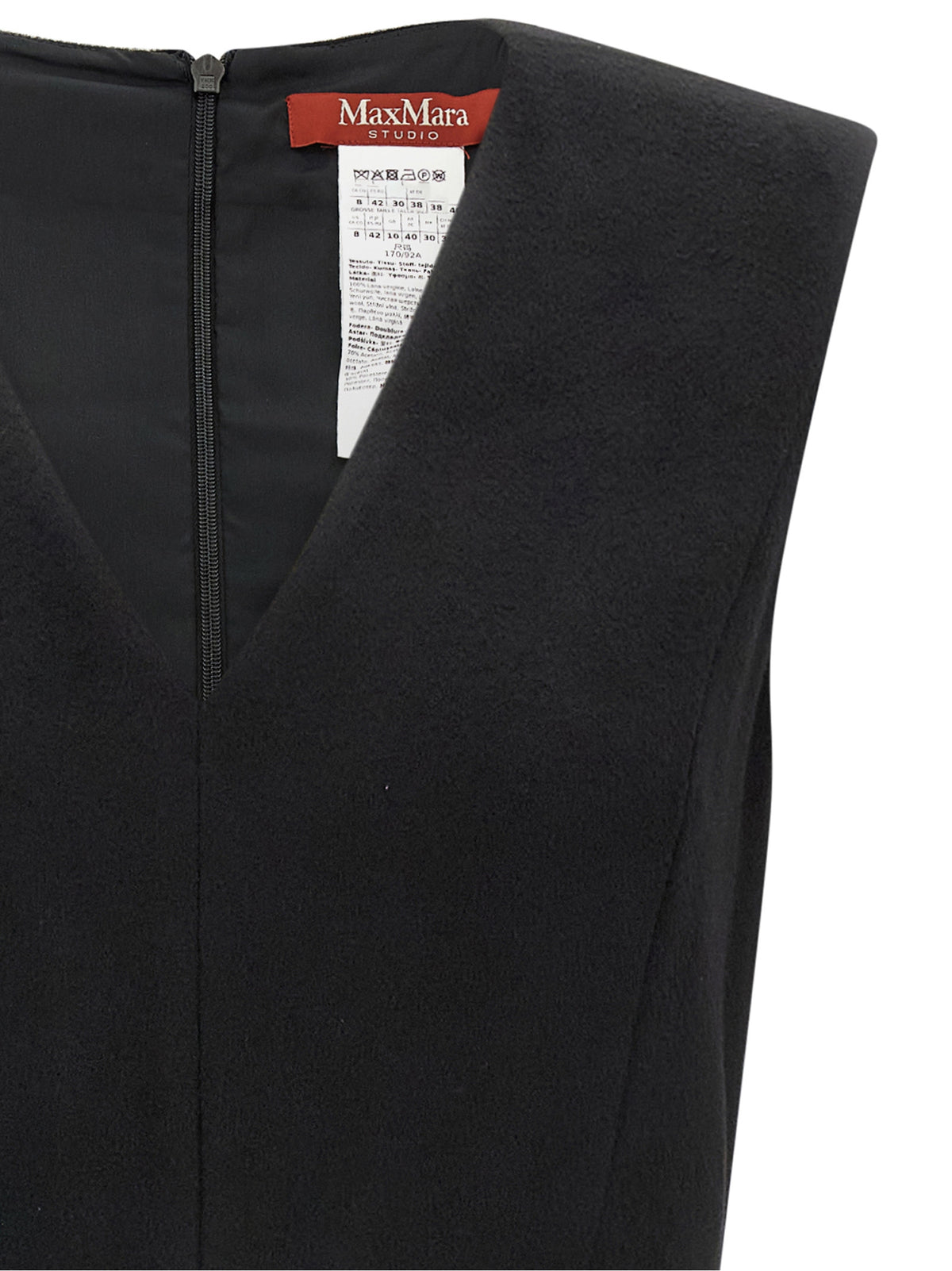 Max Mara Black Wool Midi Women's Dress