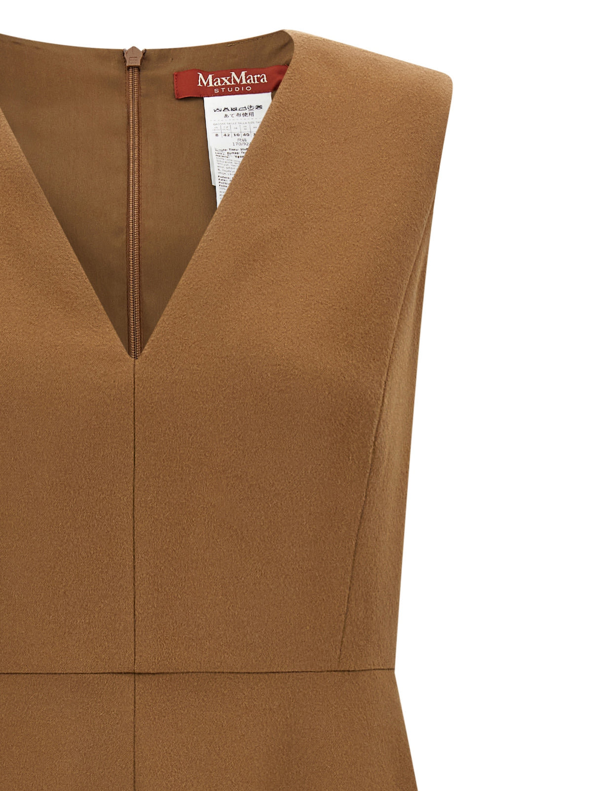 Max Mara Brown Wool Midi Women's Dress