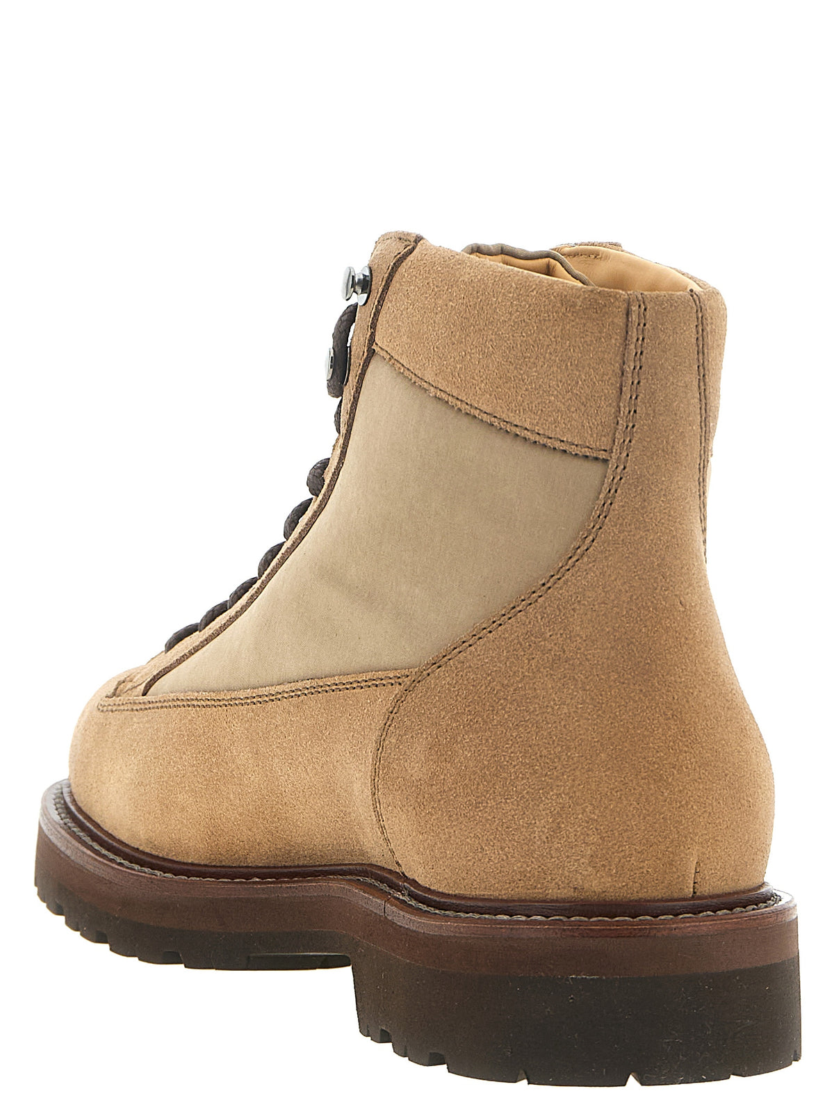 Brunello Cucinelli Beige Calfskin Ankle Men's Boots
