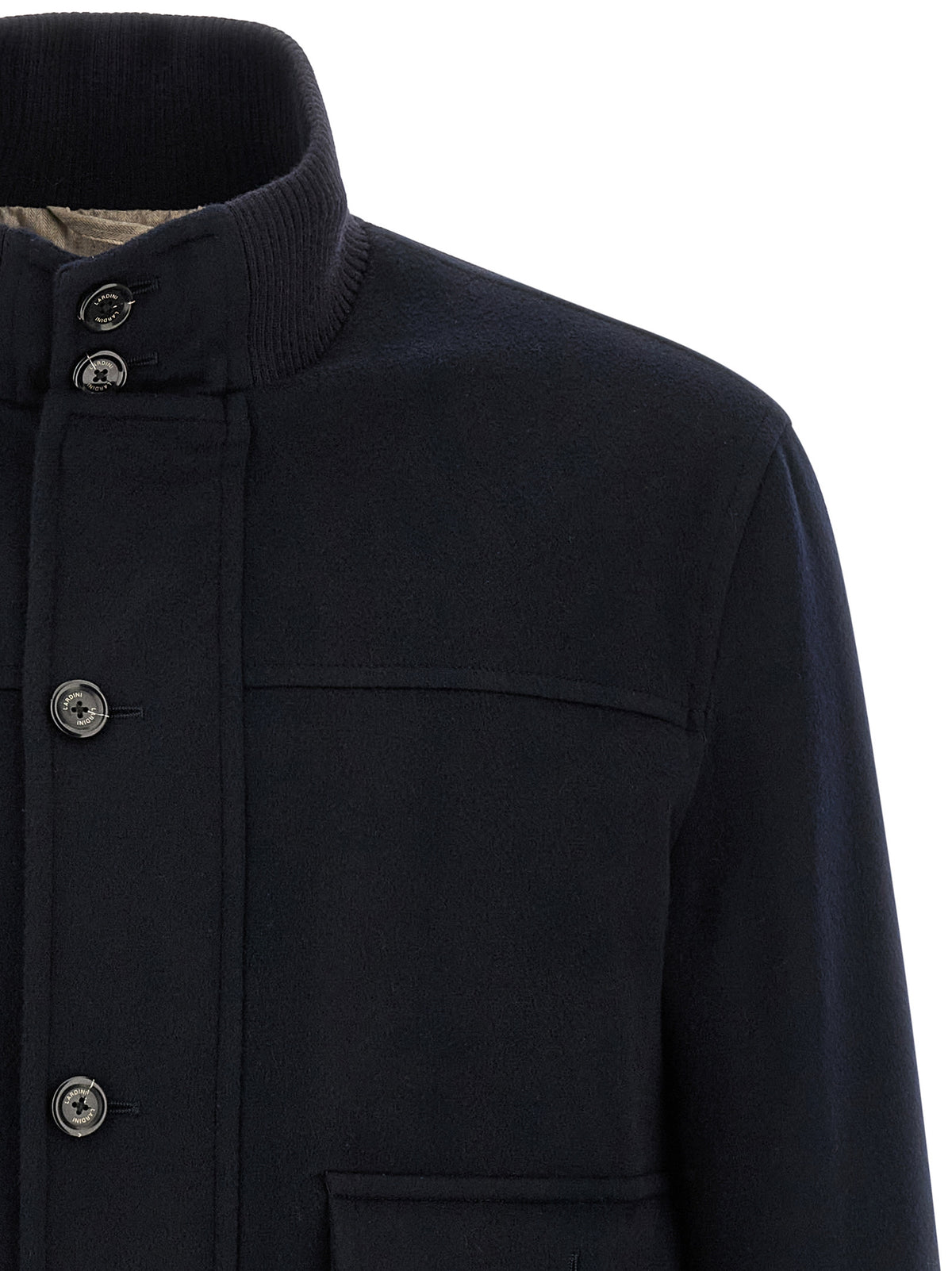 Lardini Blue Virgin Wool Full-Length Men's Jacket