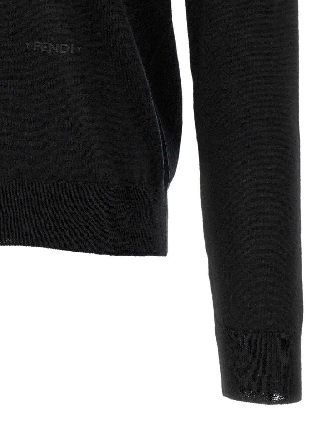 Fendi Black Virgin Wool Men's Cardigan